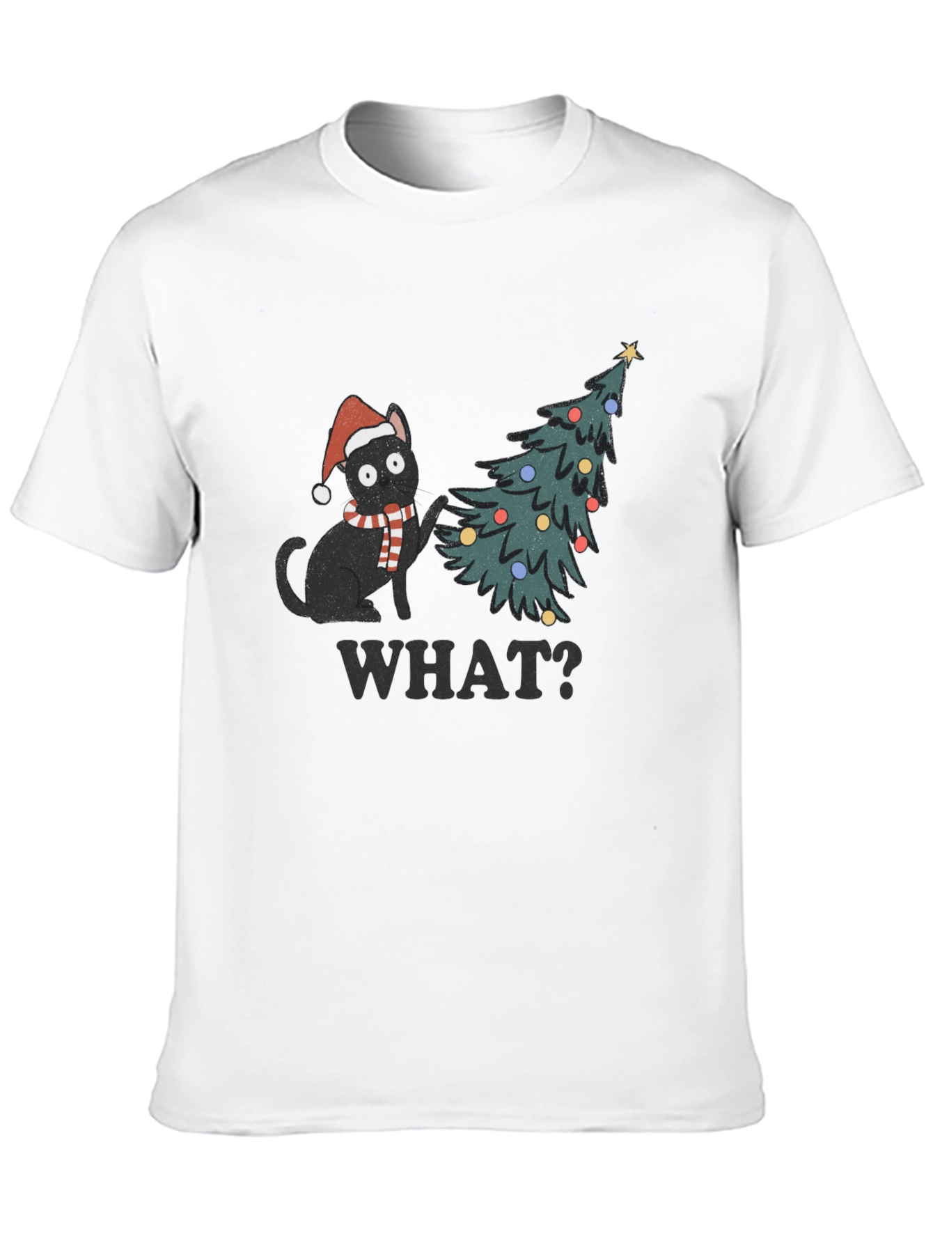 Christmas Cat T-Shirt - What? Holiday Tee