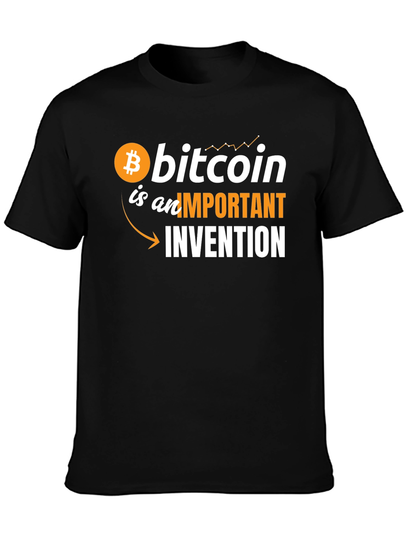 Bitcoin Important Invention Graphic Tee - Black
