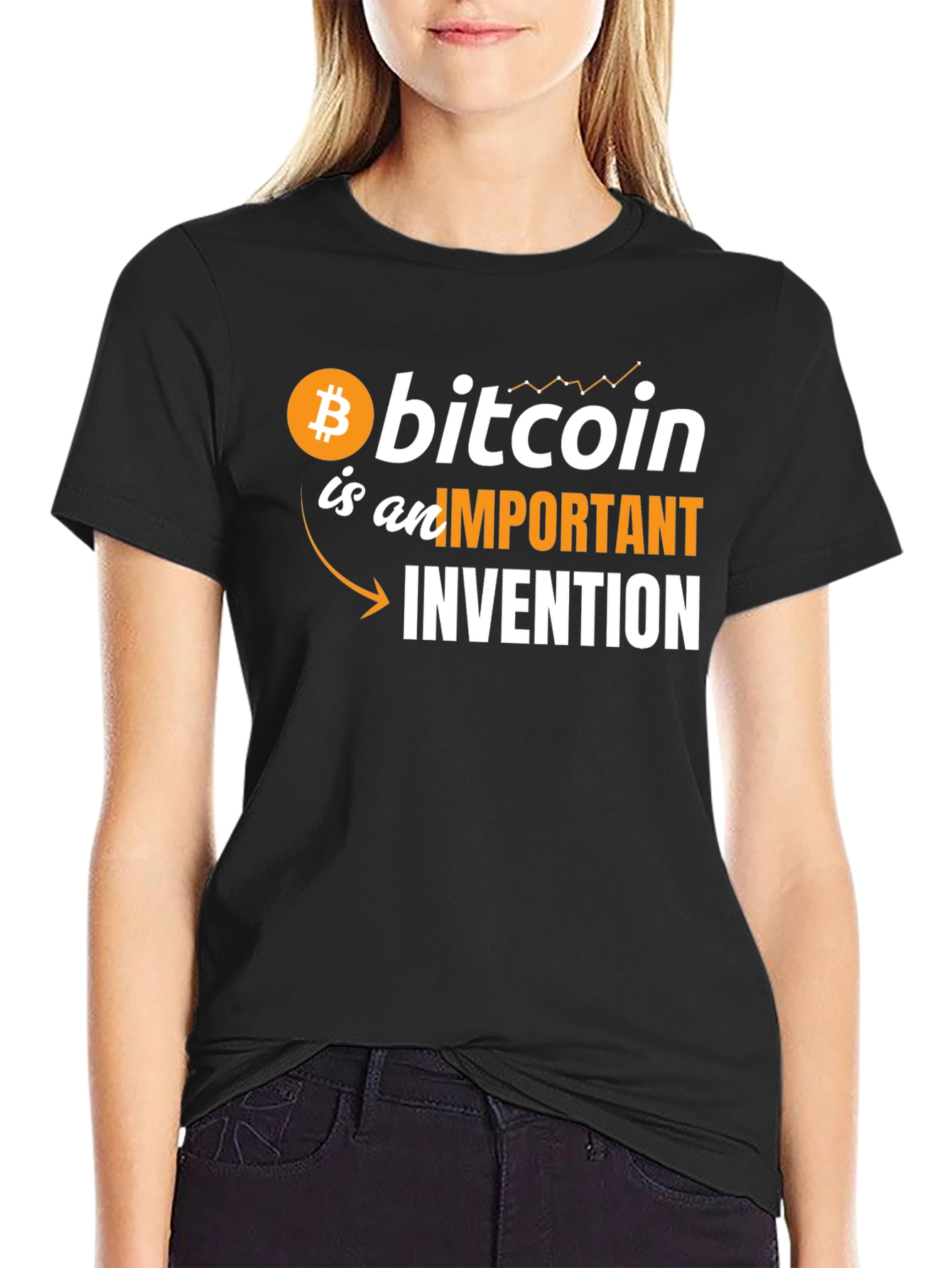 Bitcoin Important Invention Graphic Tee - Black