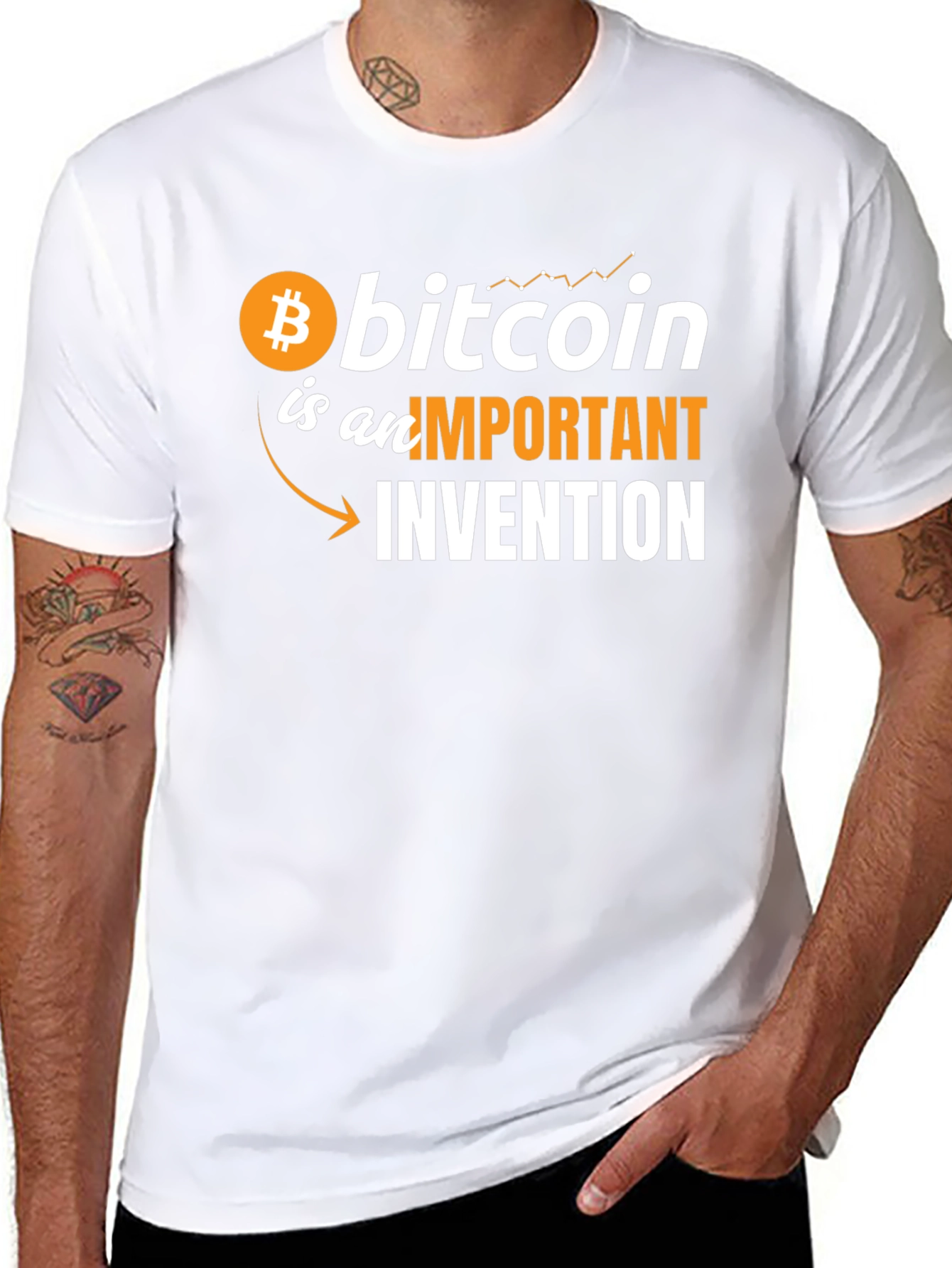 Bitcoin Important Invention Graphic Tee - Black