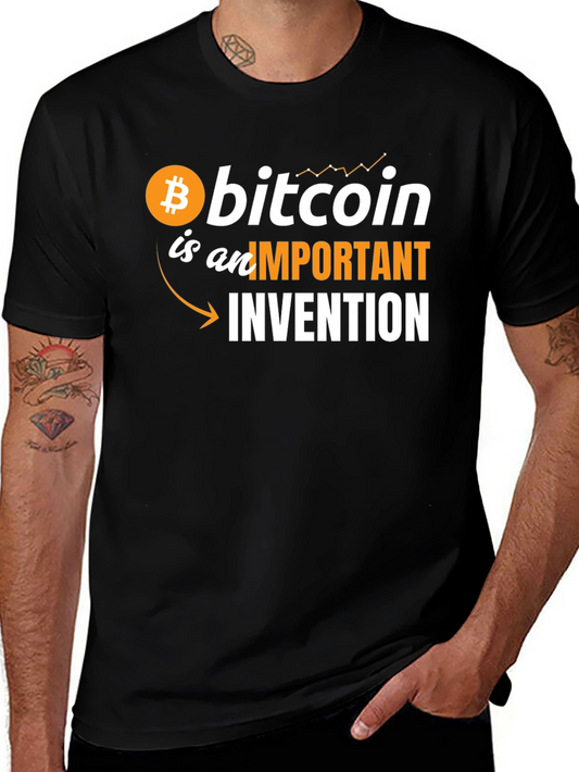 Bitcoin Important Invention Graphic Tee - Black