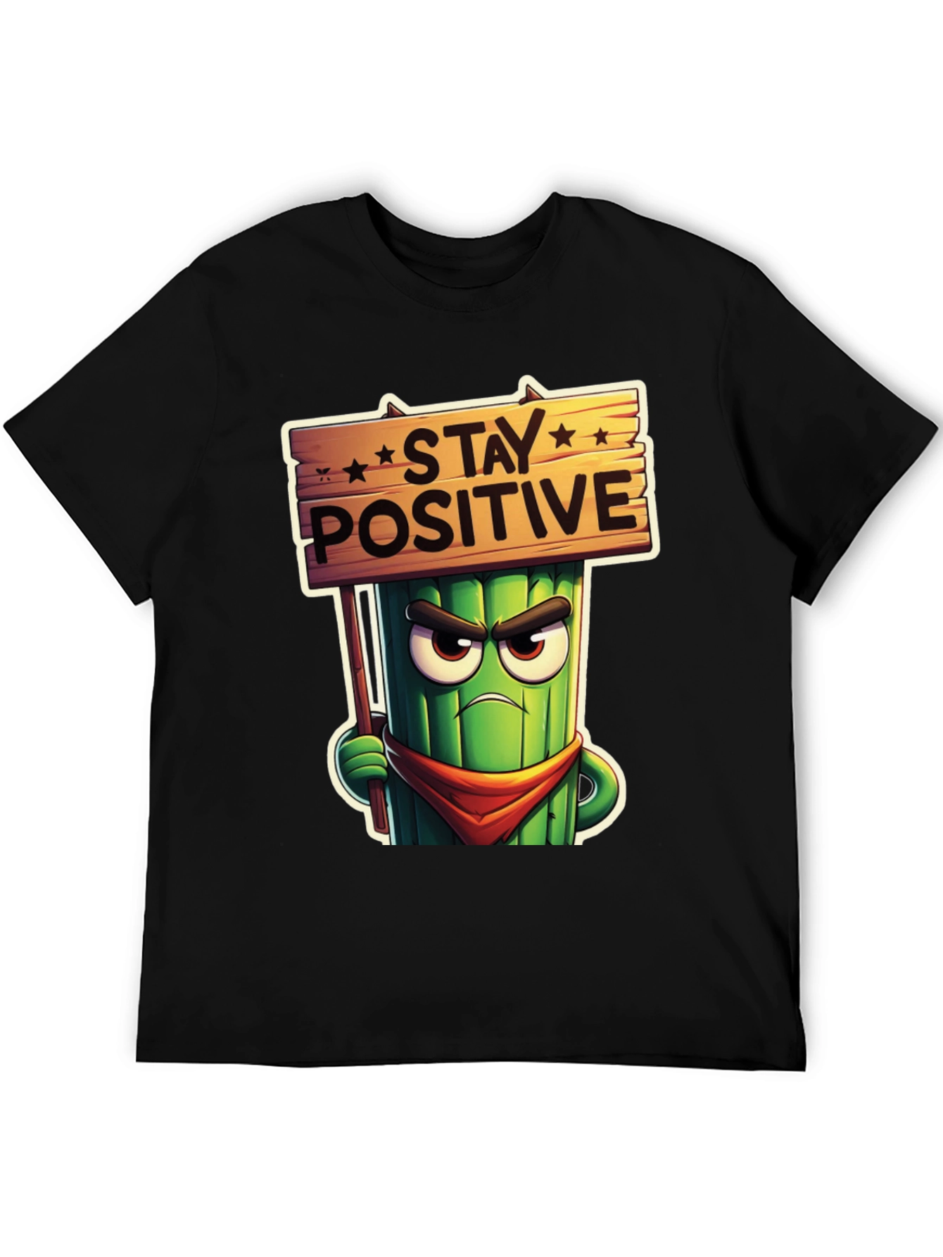 Stay Positive Cartoon T-Shirt