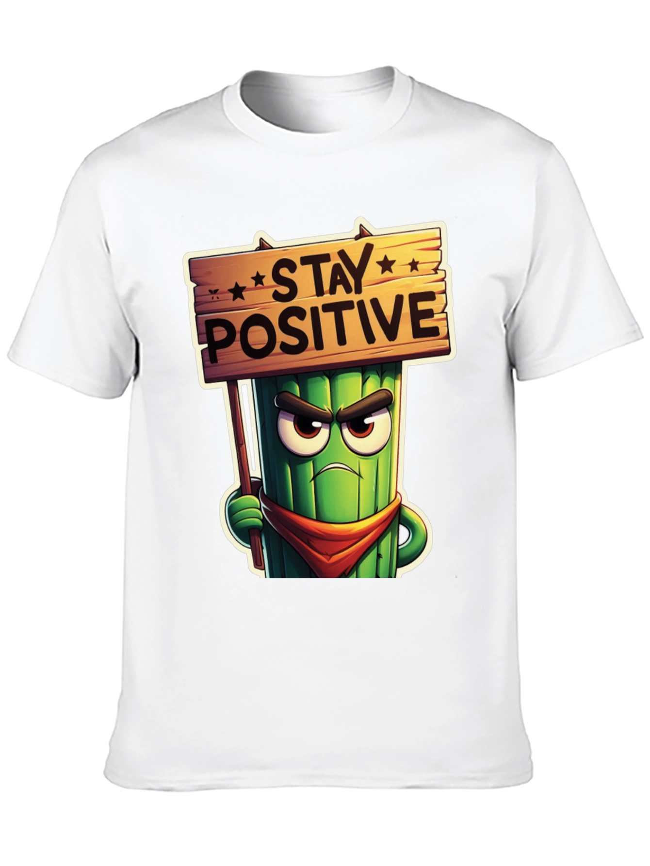 Stay Positive Cartoon T-Shirt