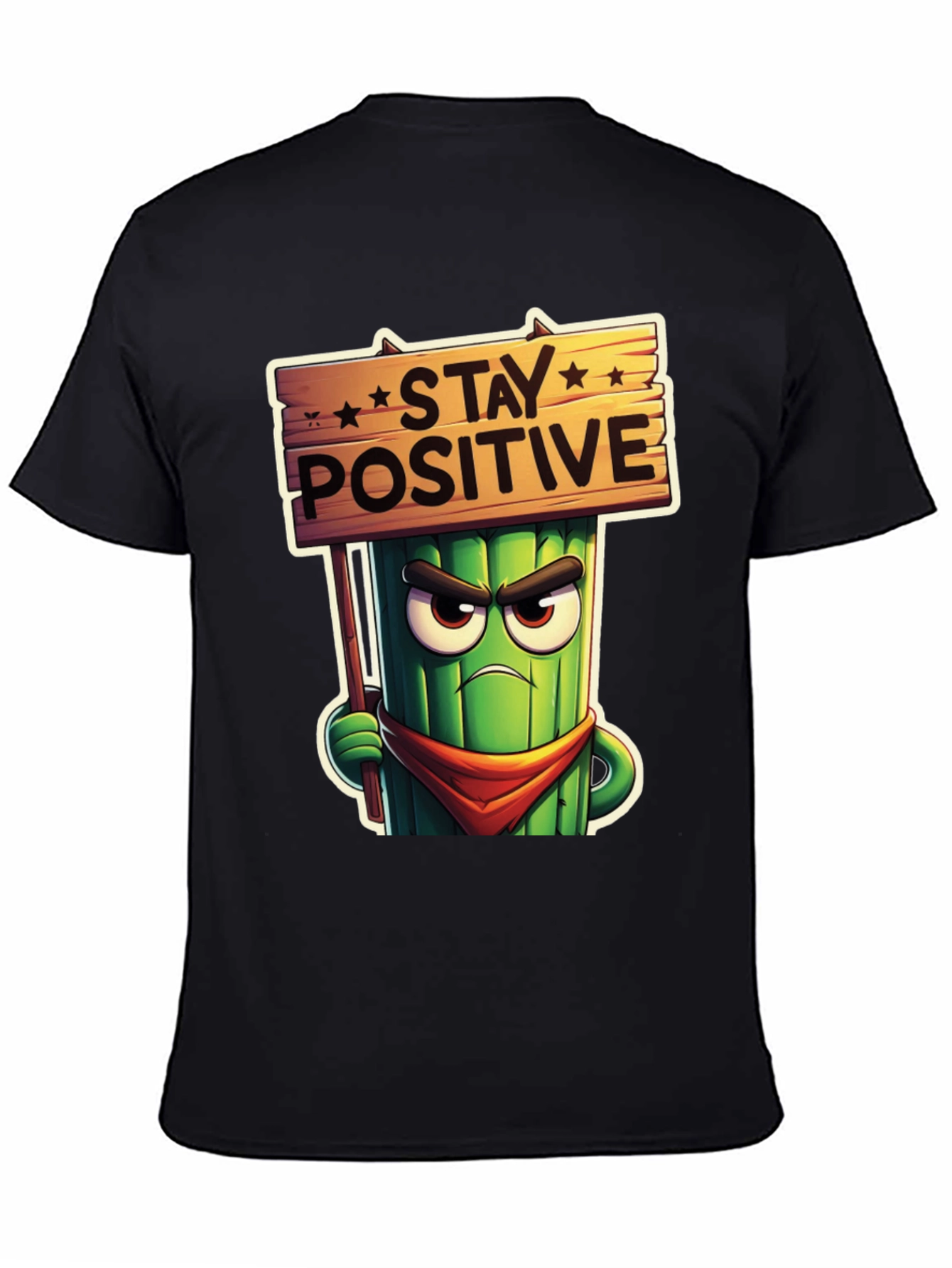Stay Positive Cartoon T-Shirt