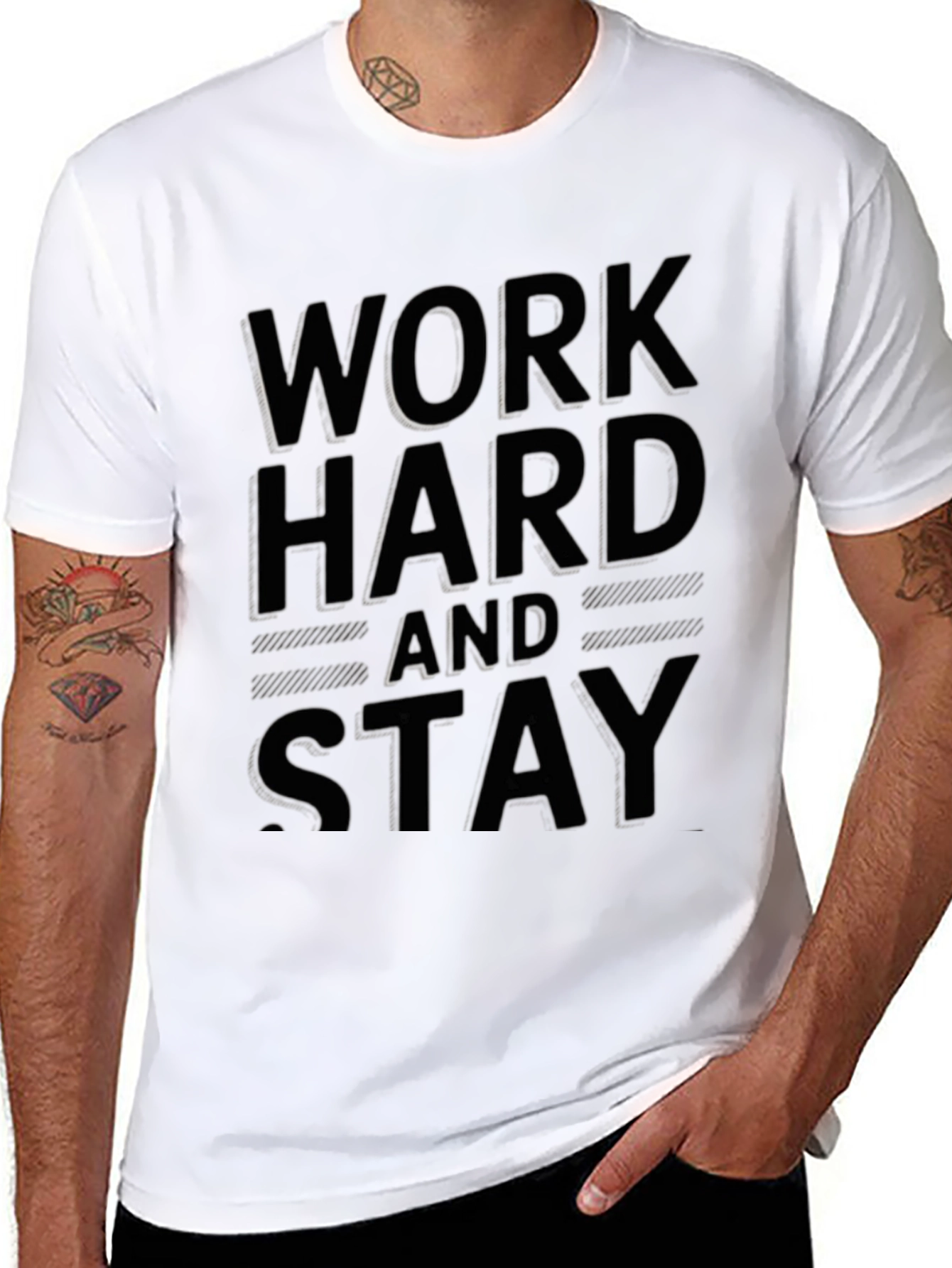 Work Hard Stay T-Shirt - Motivational Mens Tee