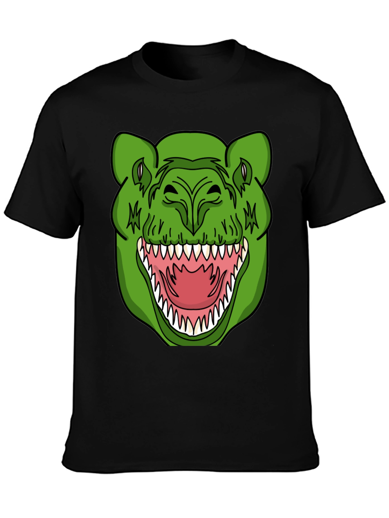 Dinosaur Graphic T-Shirt - Black Crew Neck Tee