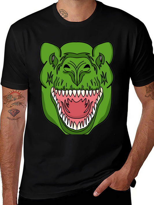 Dinosaur Graphic T-Shirt - Black Crew Neck Tee