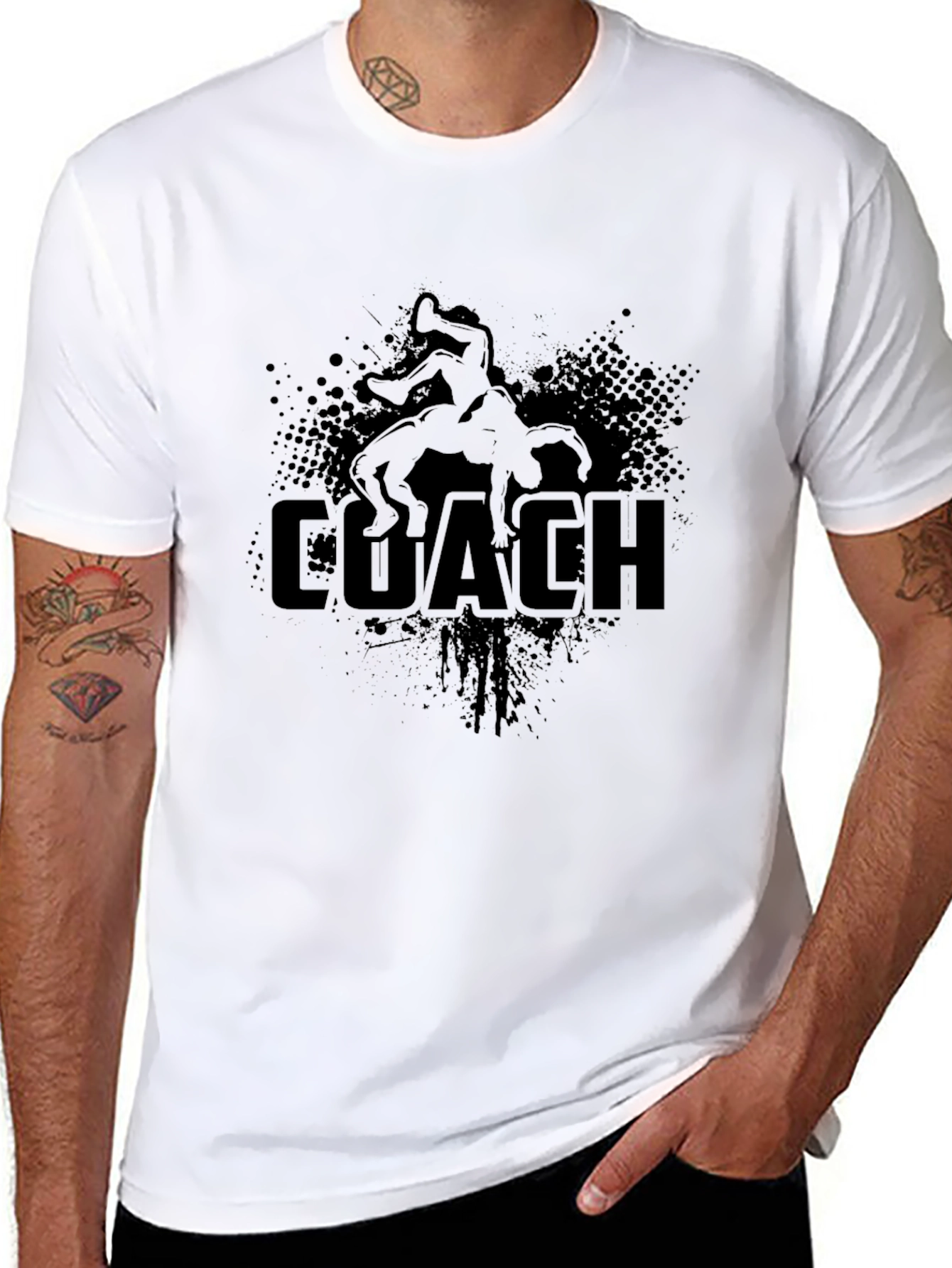 Wrestling Coach T-Shirt - Black