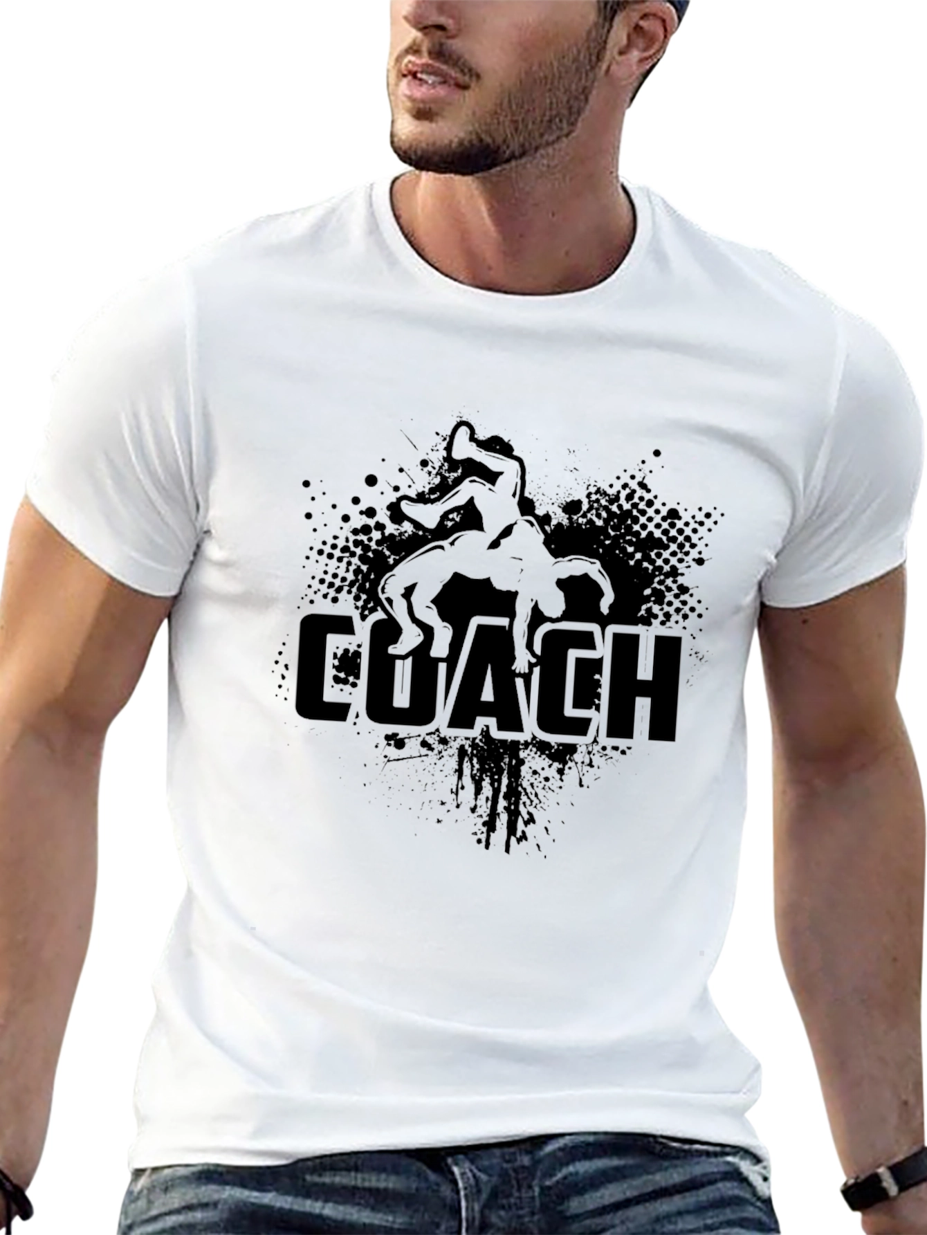 Wrestling Coach T-Shirt - Black
