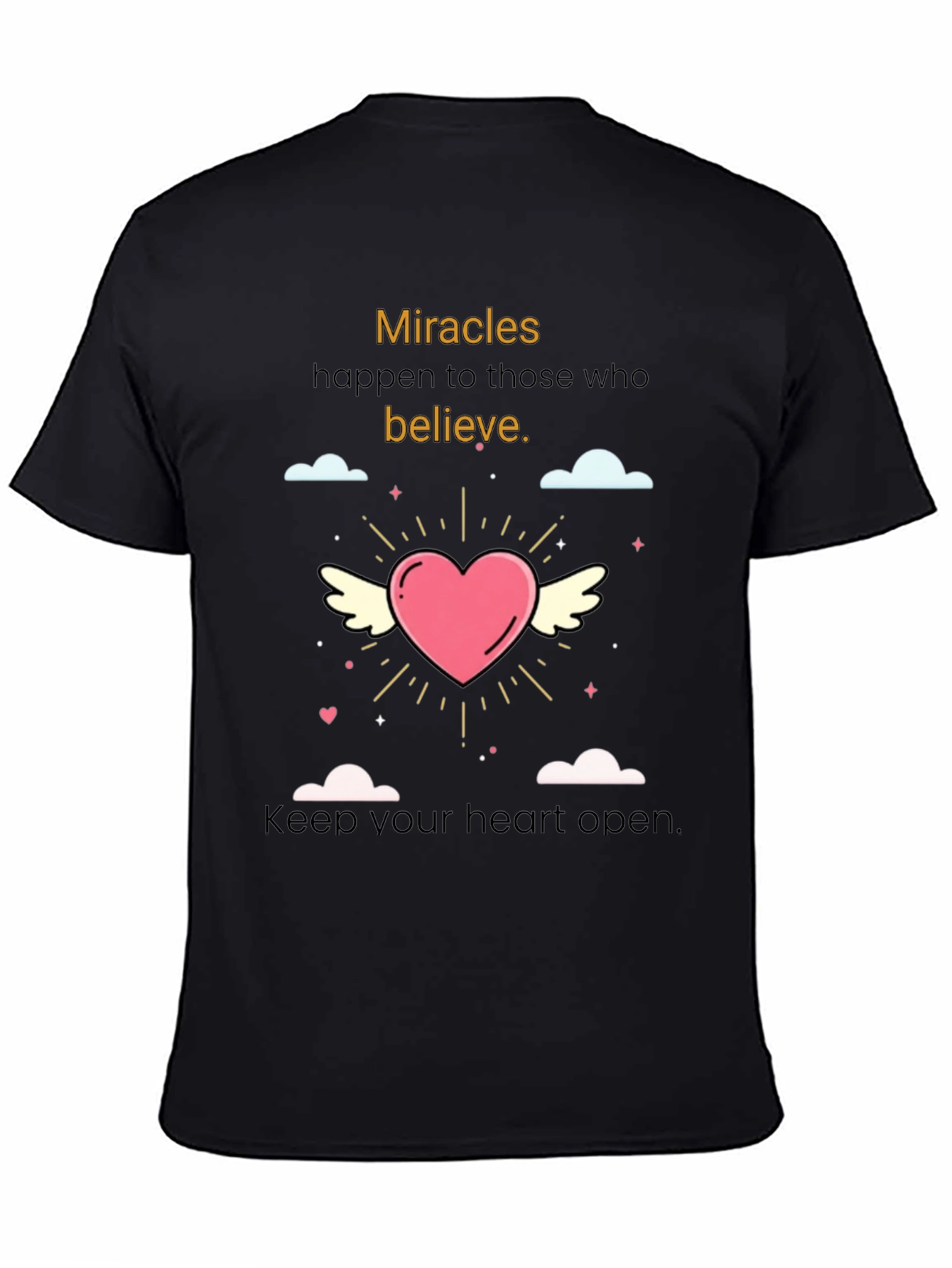 Believe in Miracles Black T-Shirt
