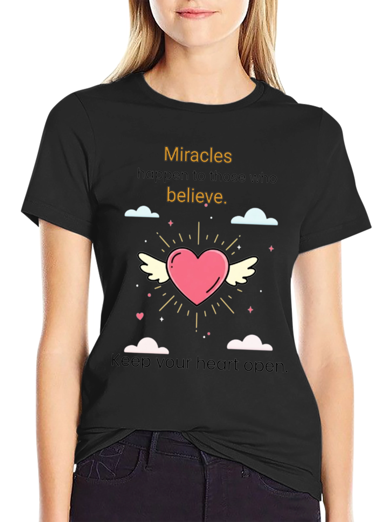 Believe in Miracles Black T-Shirt