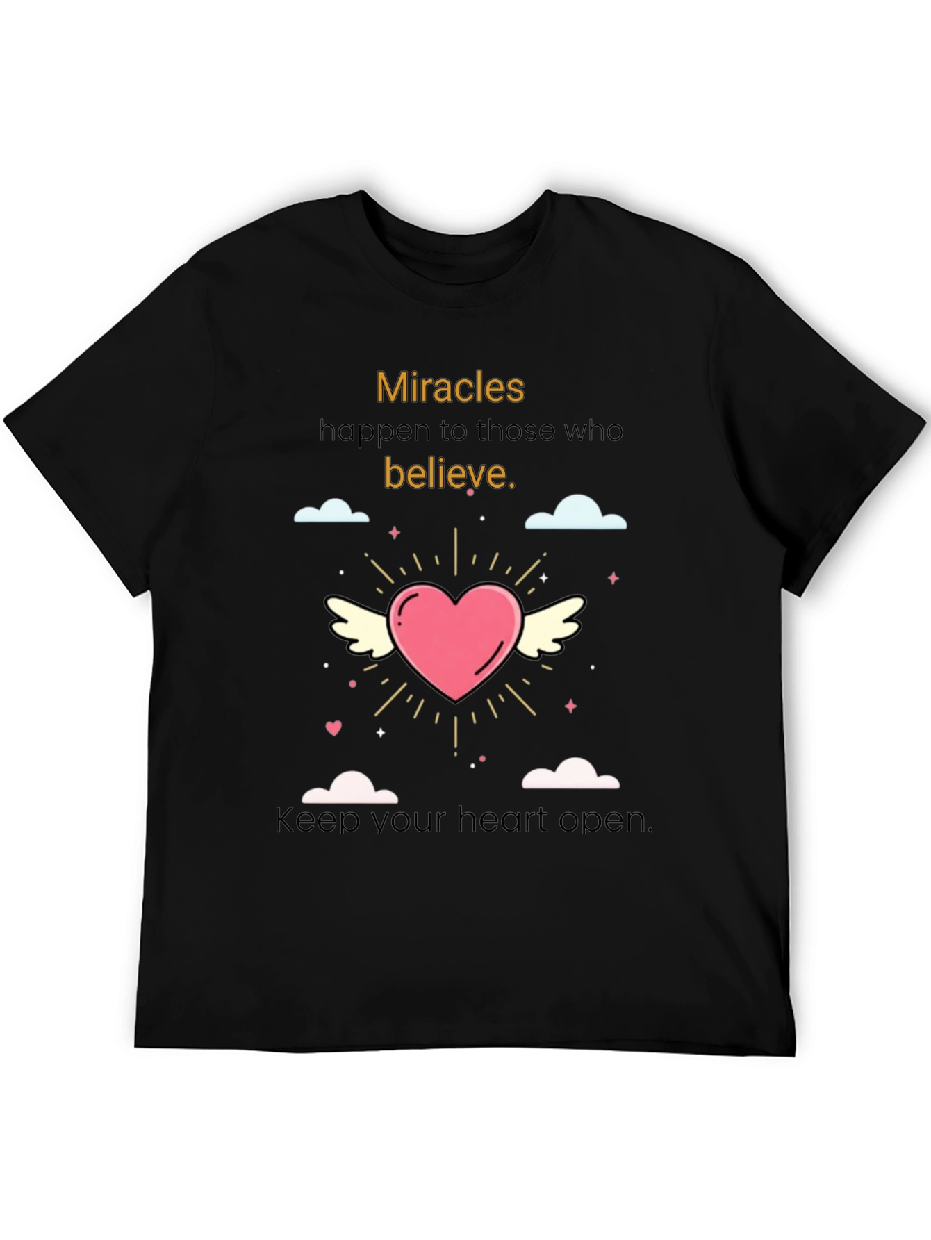 Believe in Miracles Black T-Shirt