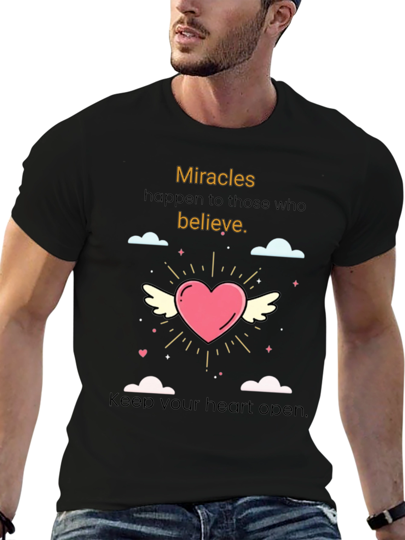 Believe in Miracles Black T-Shirt