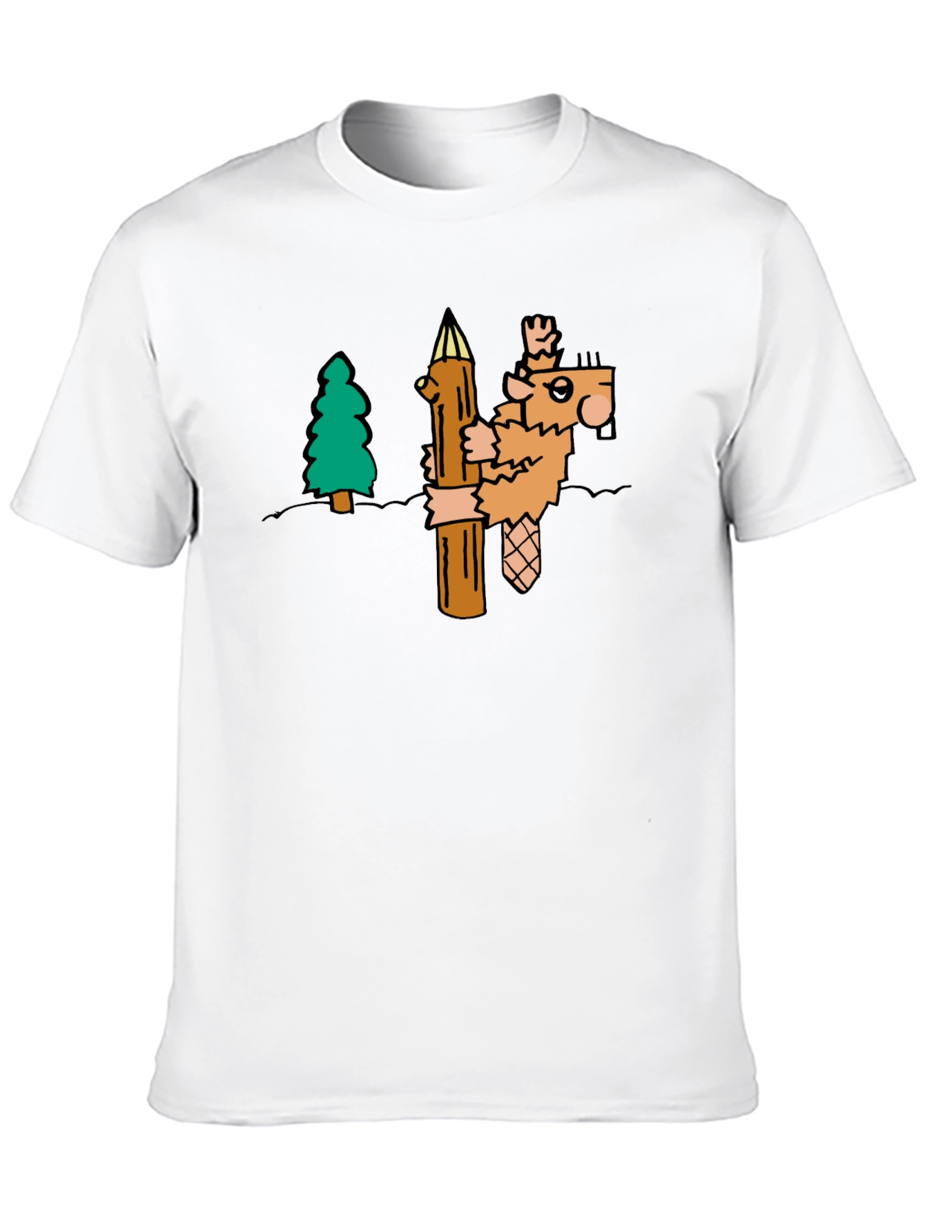Cartoon Beaver T-Shirt | Novelty Tee