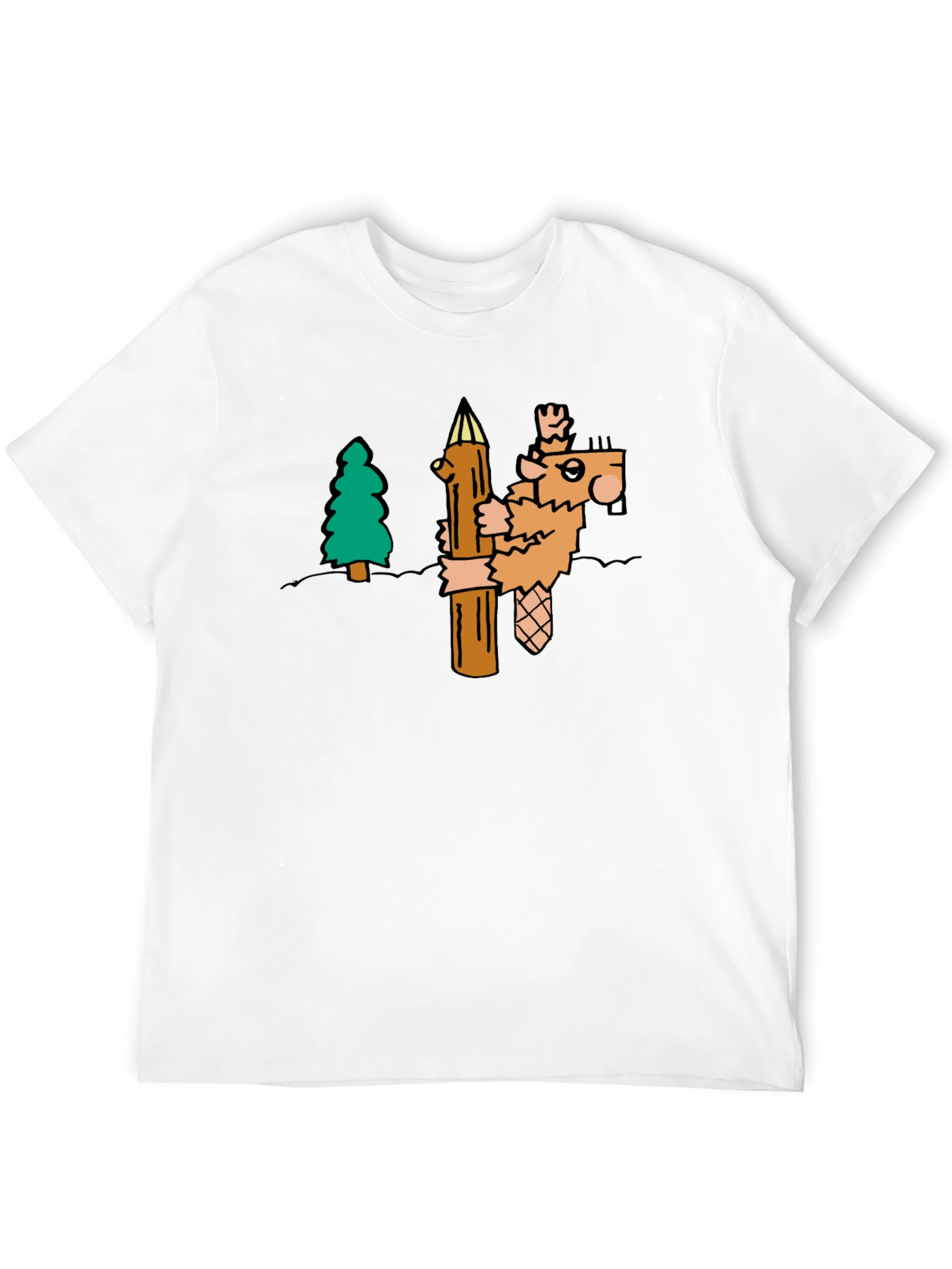 Cartoon Beaver T-Shirt | Novelty Tee