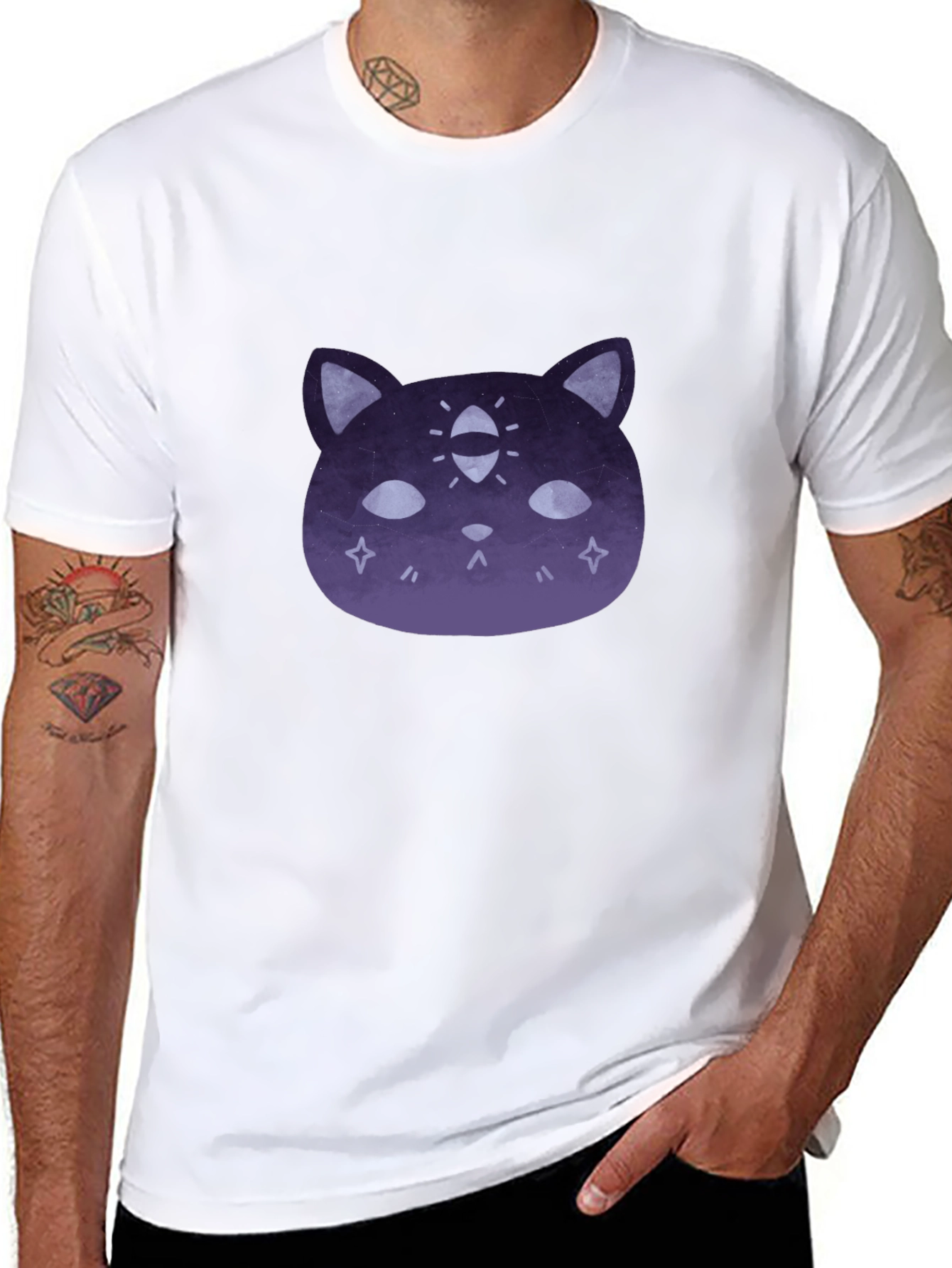 Mystic Cat Graphic Tee - Stylish Comfort
