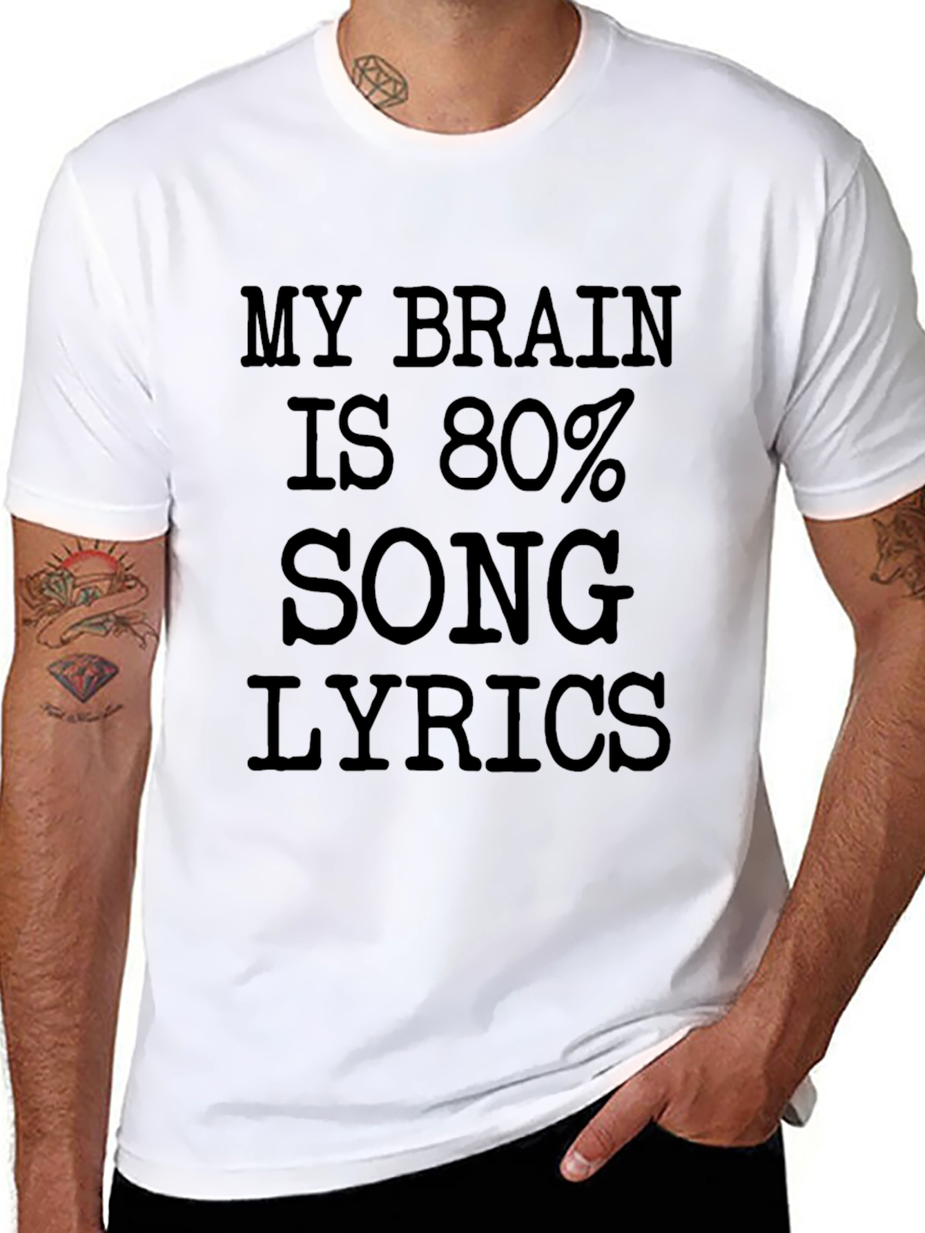 My Brain is 80% Song Lyrics T-Shirt