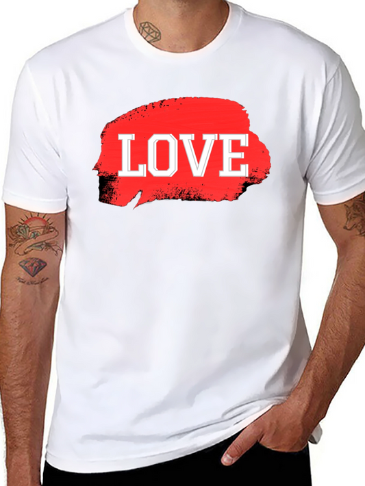 LOVE Graphic Tee - Bold Red Design Black Cotton Shirt
