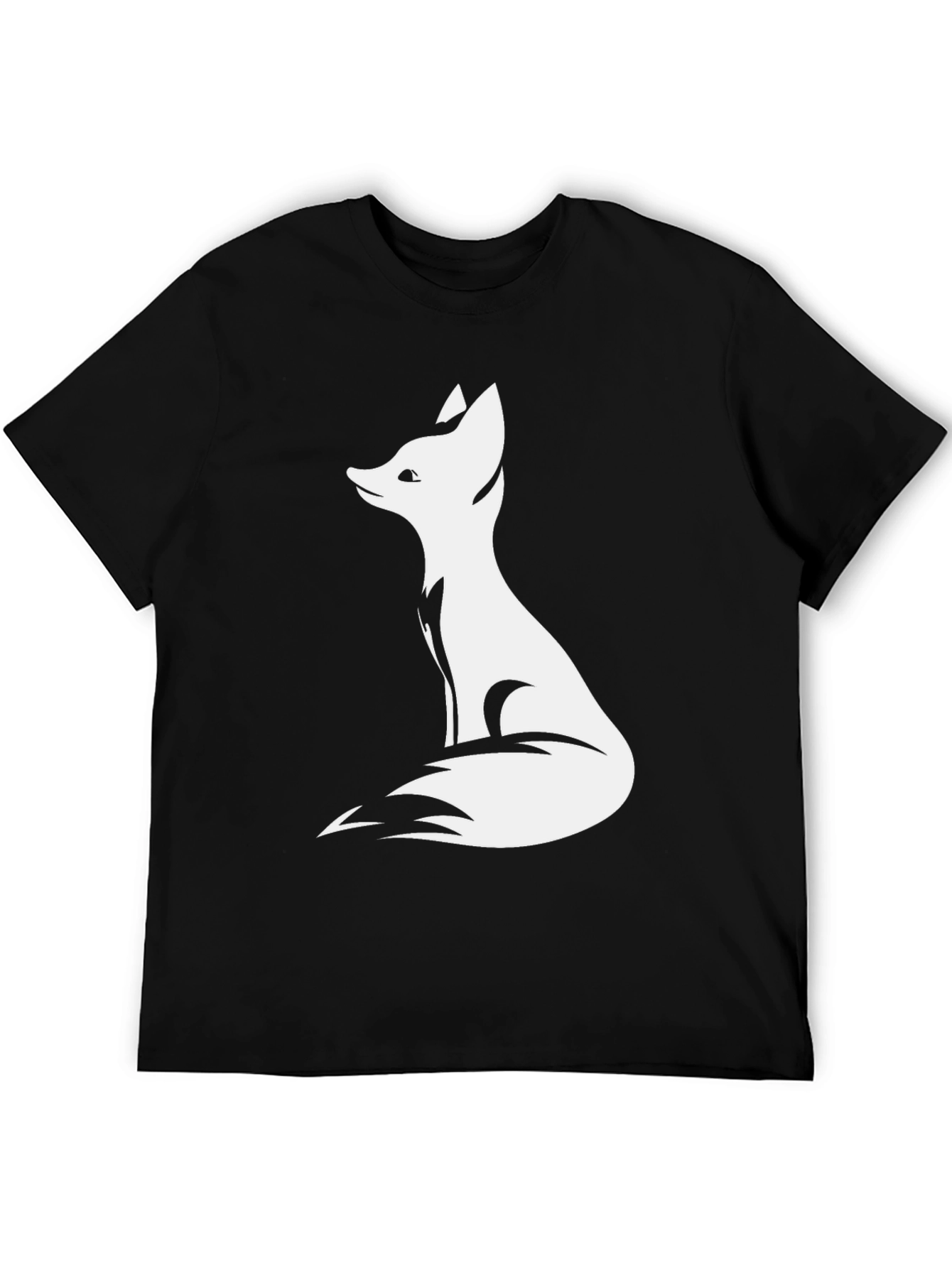 Fox Graphic Print Black T-Shirt