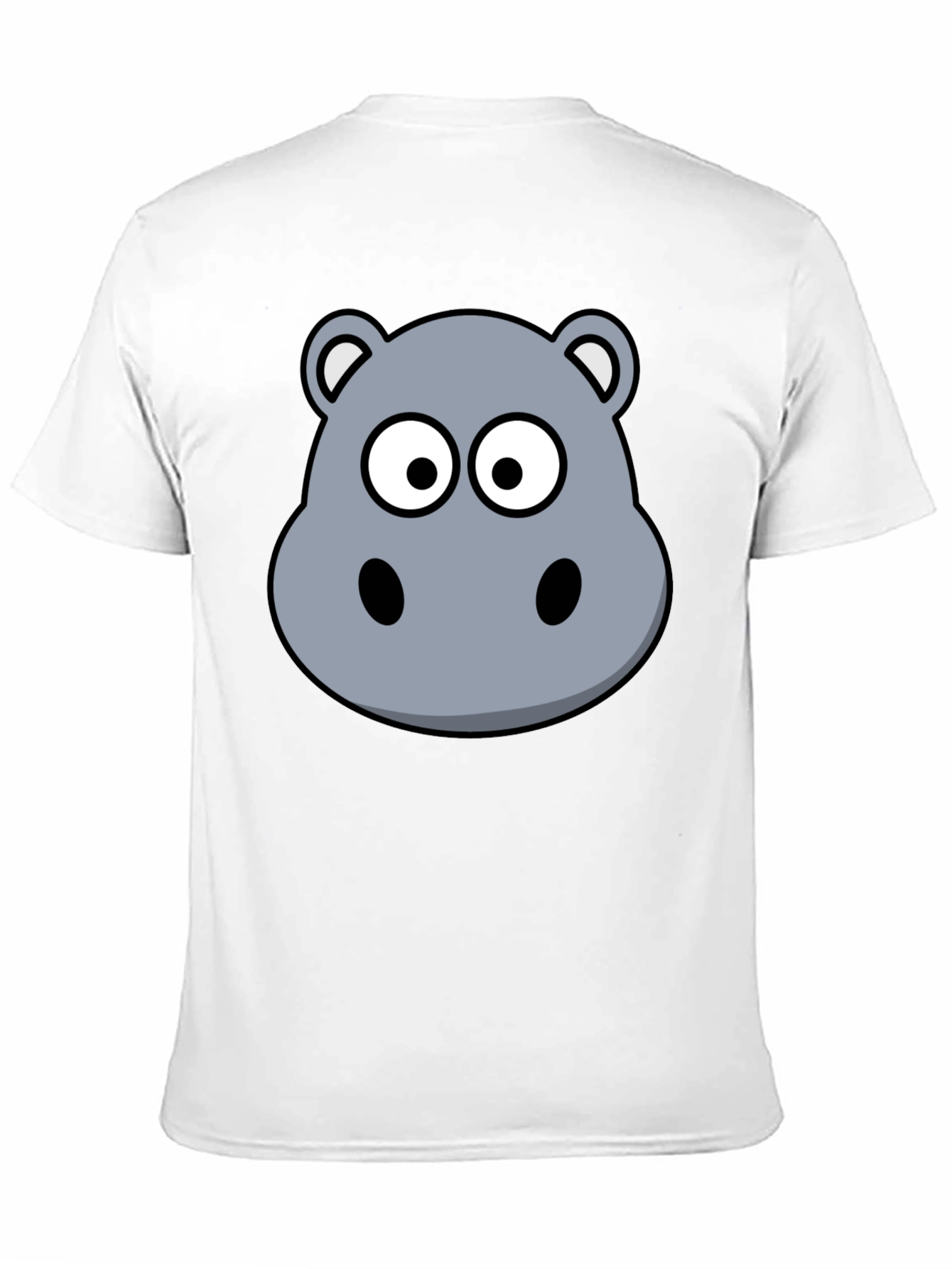 Hippo Cartoon Graphic Black T-Shirt