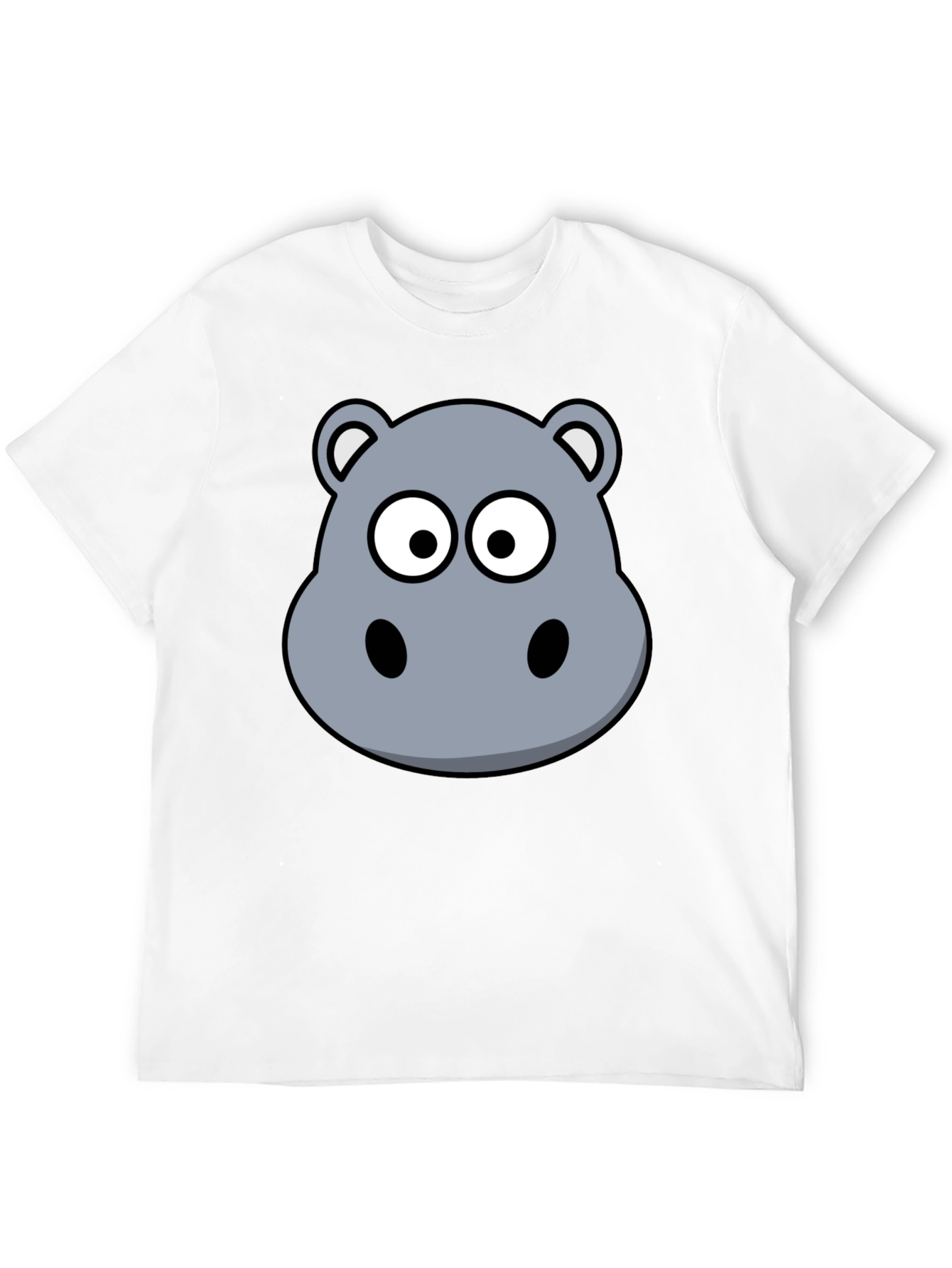 Hippo Cartoon Graphic Black T-Shirt