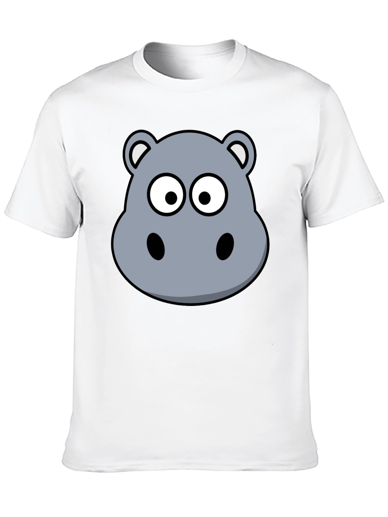Hippo Cartoon Graphic Black T-Shirt