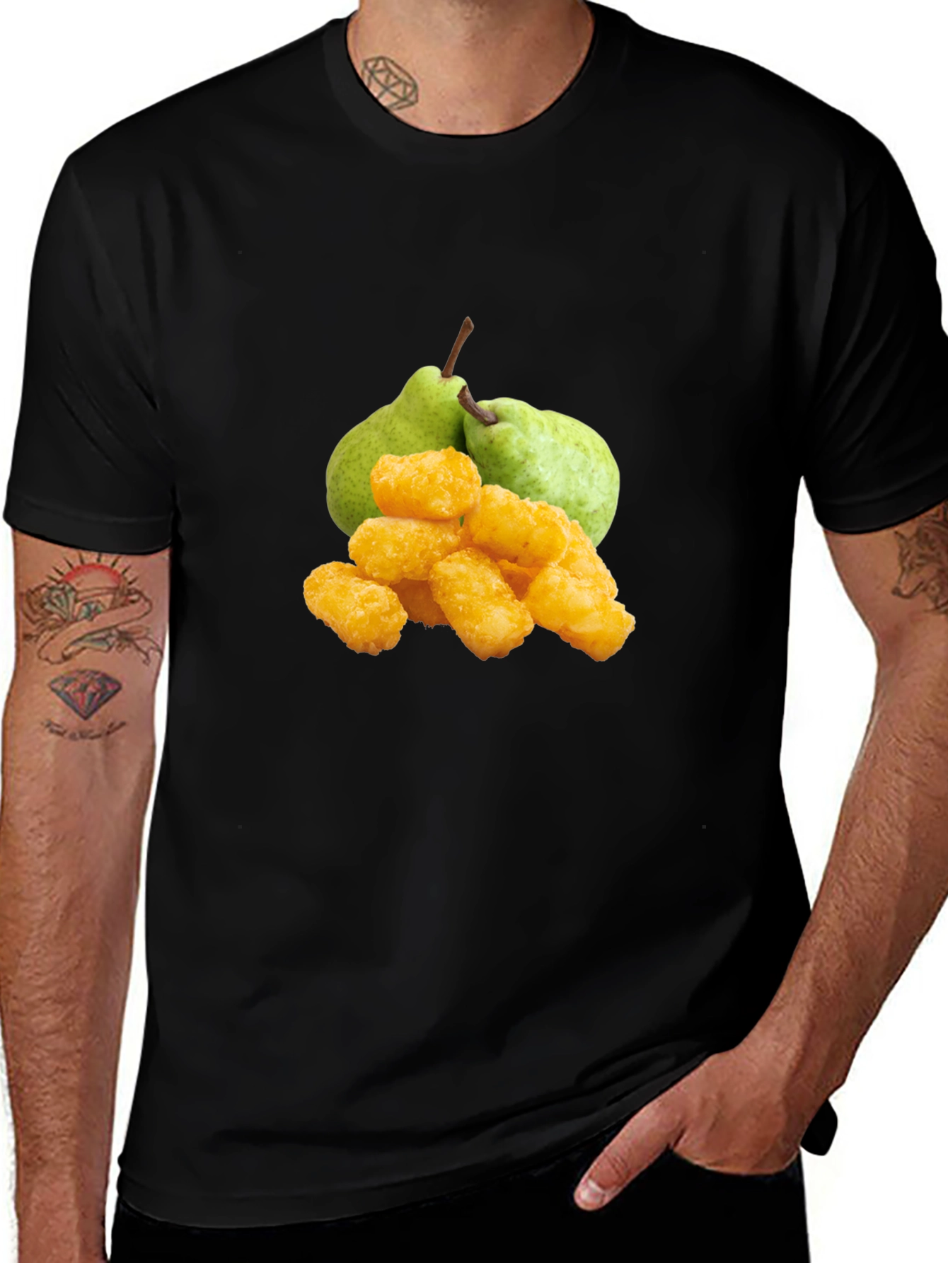 Funny Fruit & Tots Graphic Tee - Black