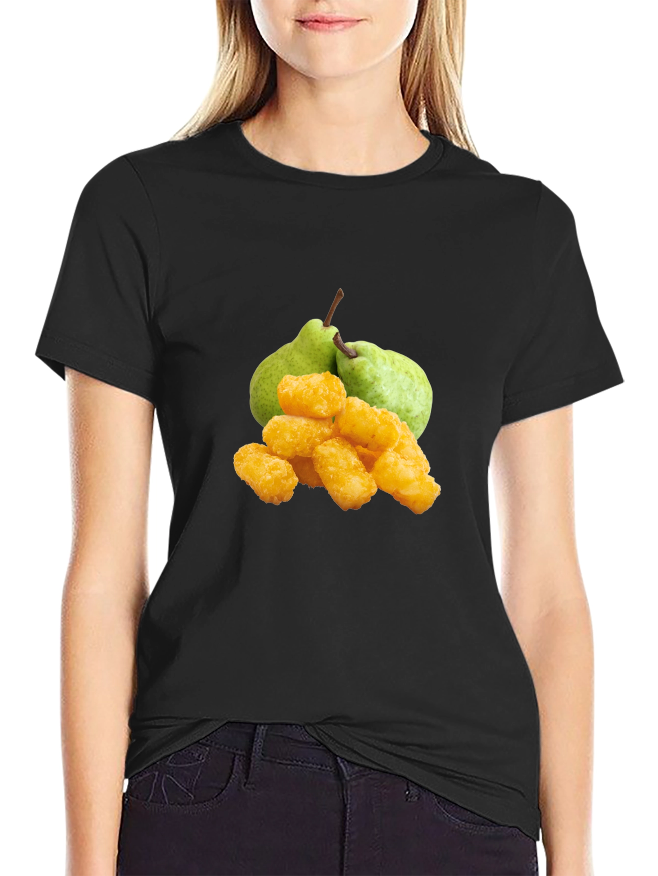 Funny Fruit & Tots Graphic Tee - Black