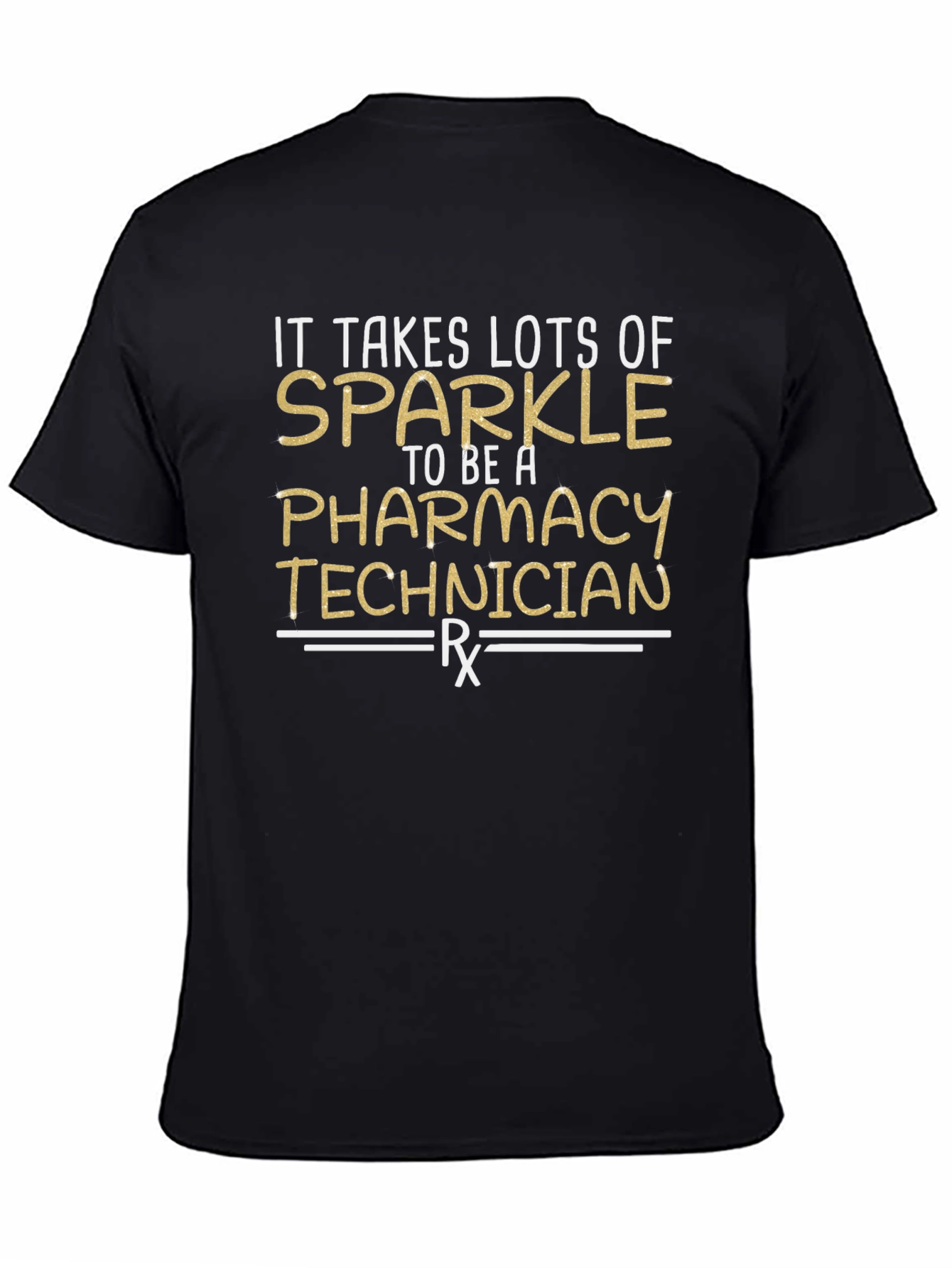 Sparkle Pharmacy Technician Black T-Shirt