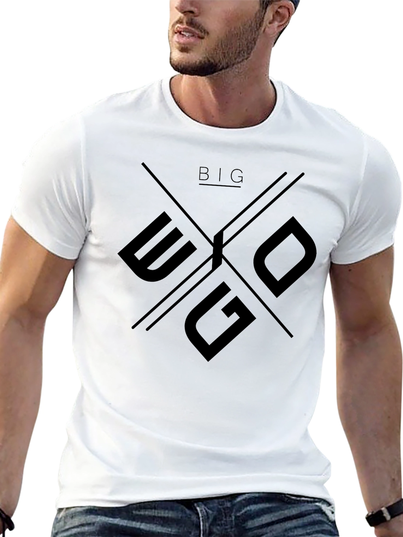 Big Ego Black Graphic T-Shirt
