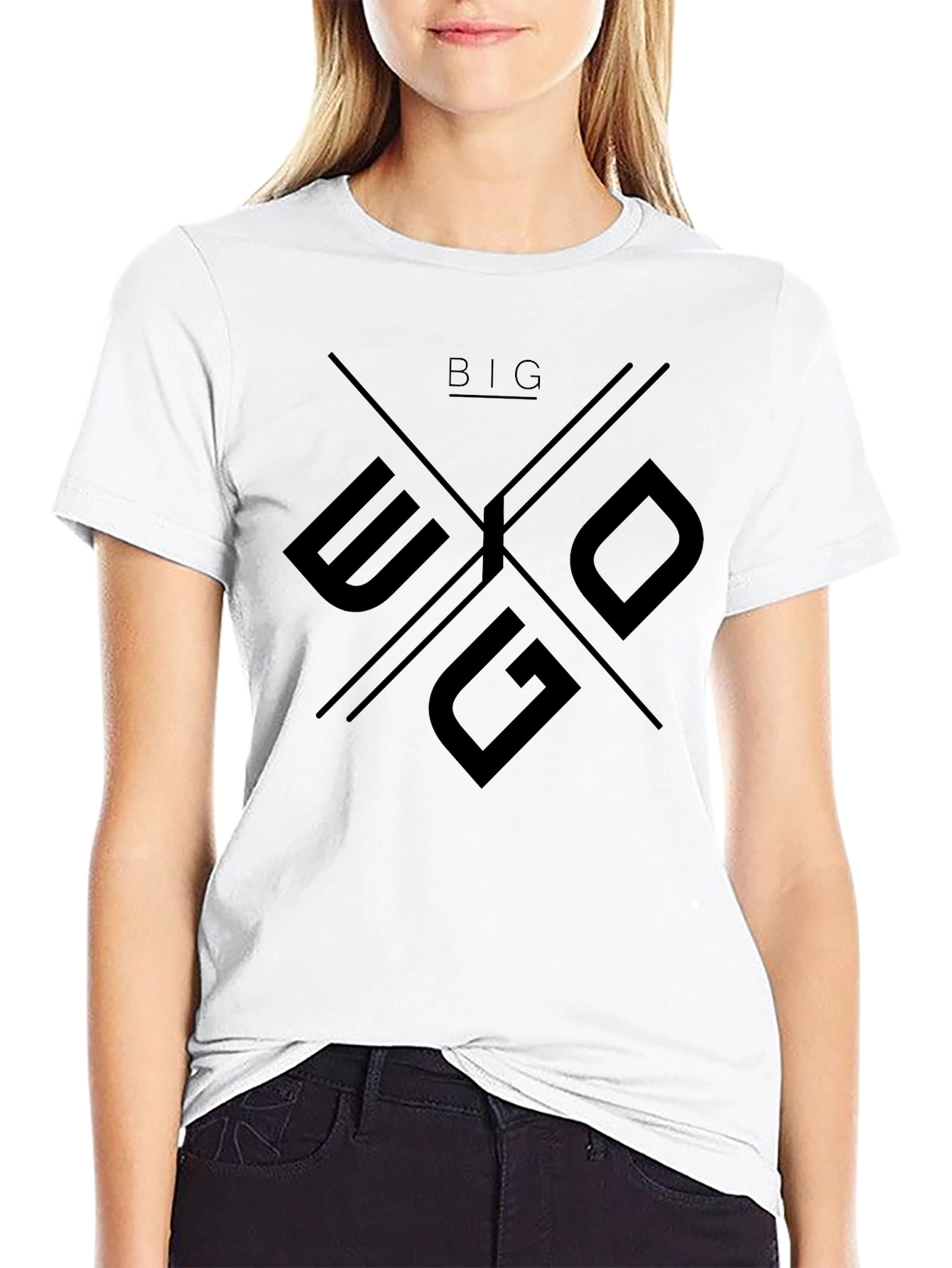 Big Ego Black Graphic T-Shirt