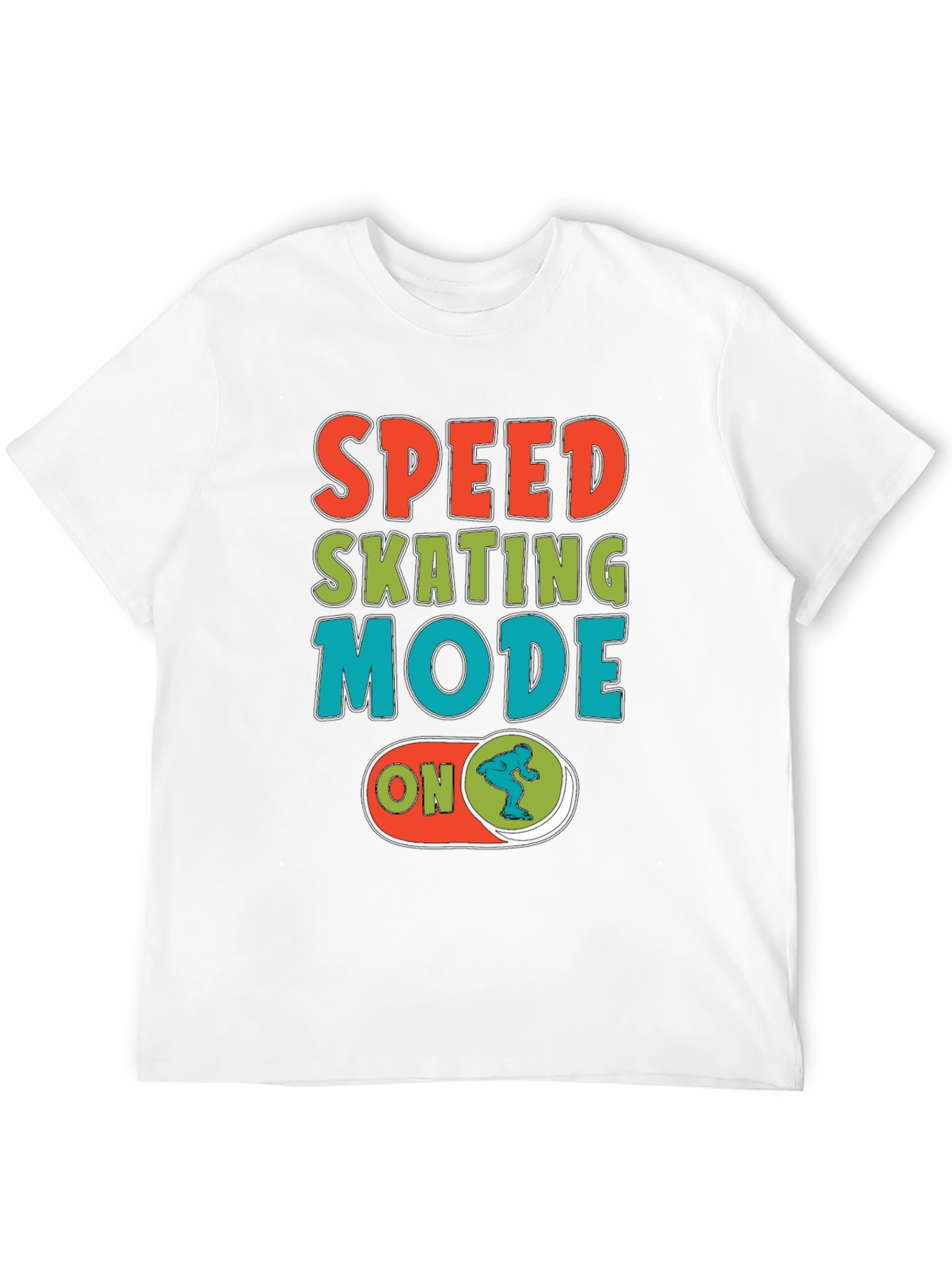Speed Skating Mode On Black T-Shirt