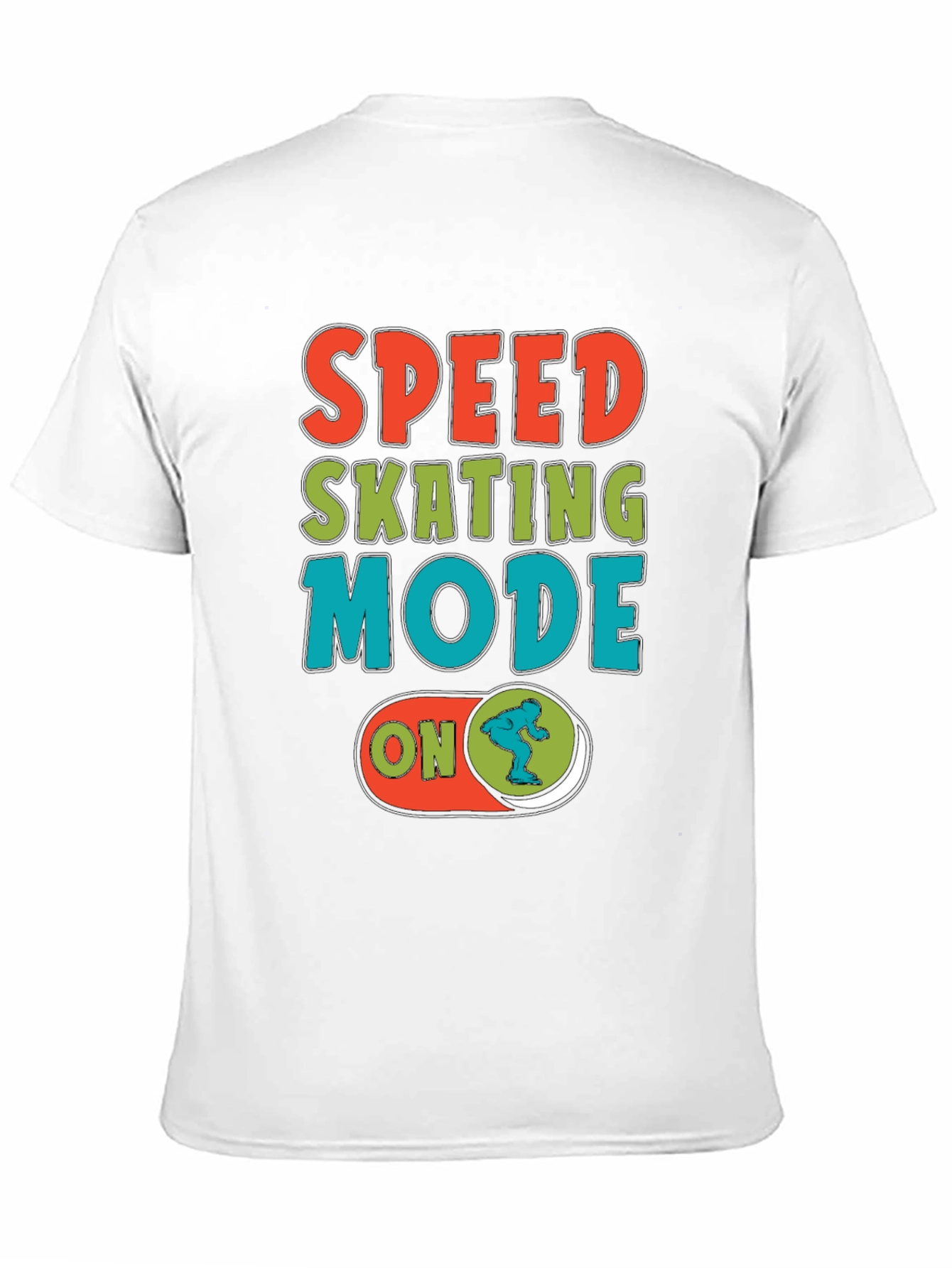 Speed Skating Mode On Black T-Shirt