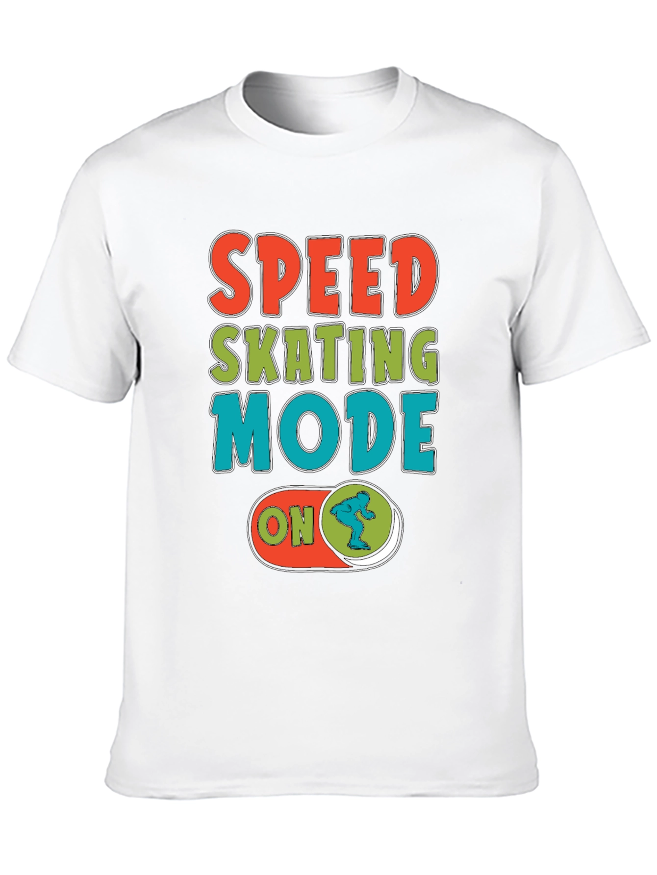 Speed Skating Mode On Black T-Shirt