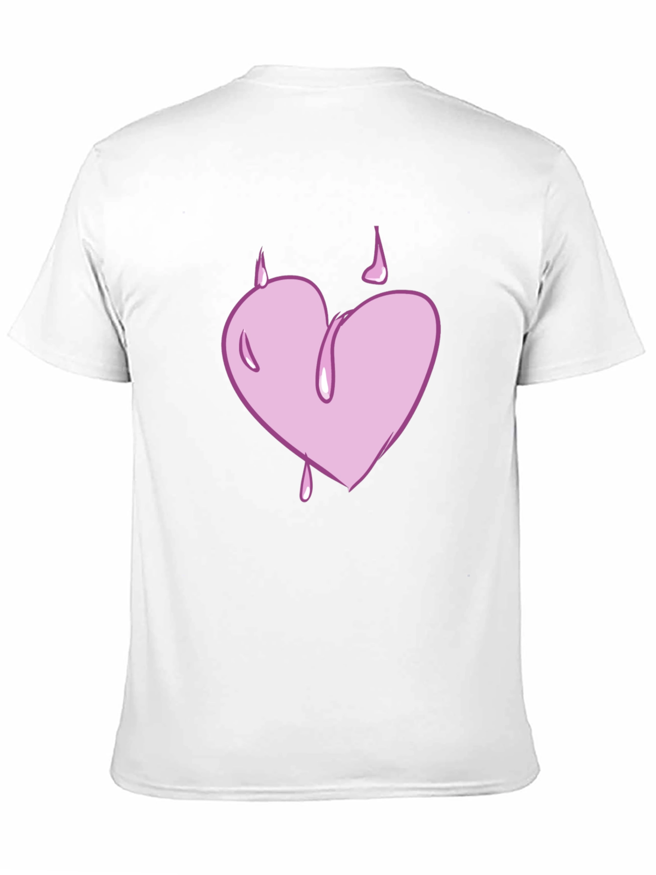 Heart Drip Graphic Tee - Black Casual T-Shirt