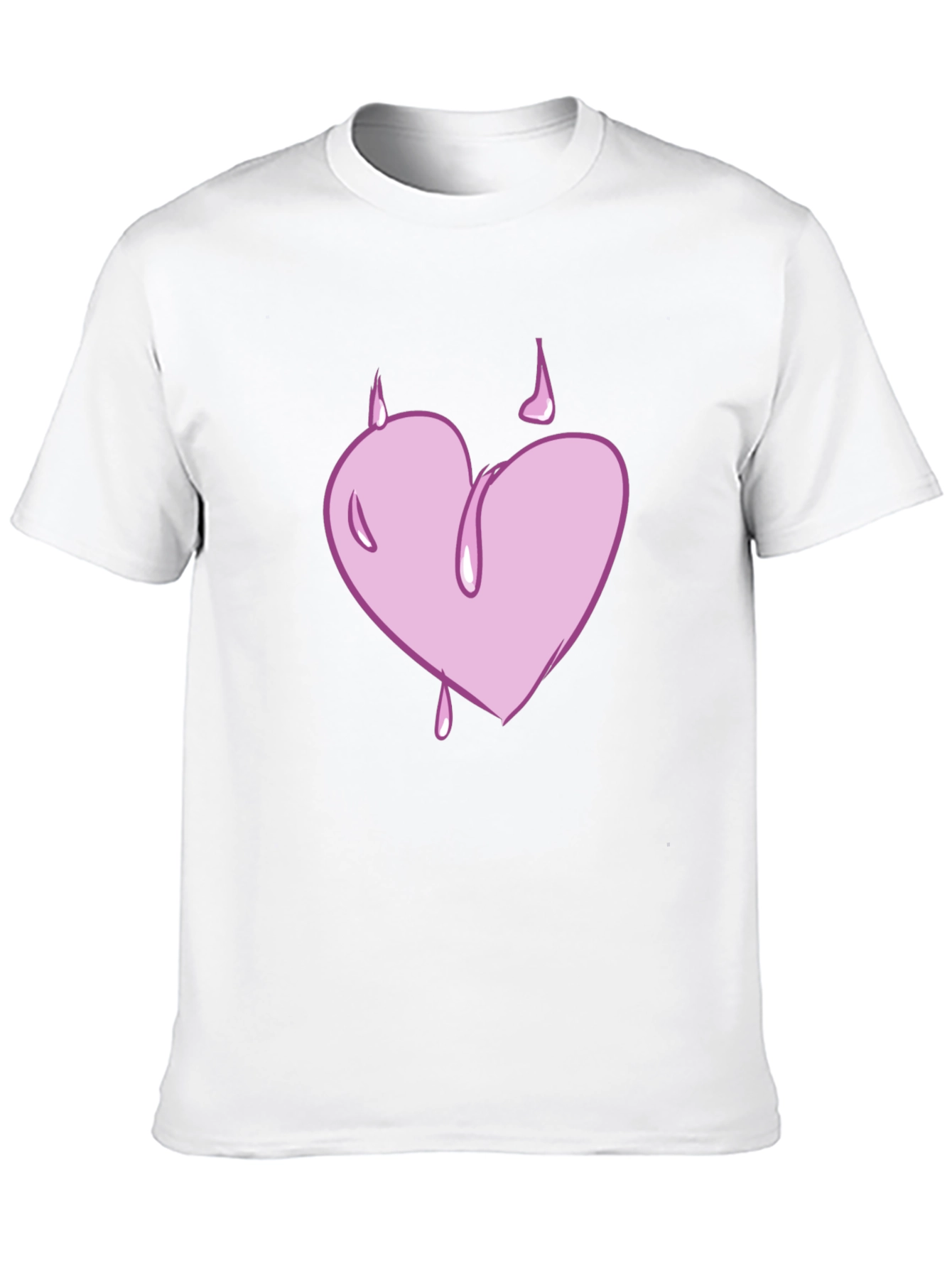 Heart Drip Graphic Tee - Black Casual T-Shirt