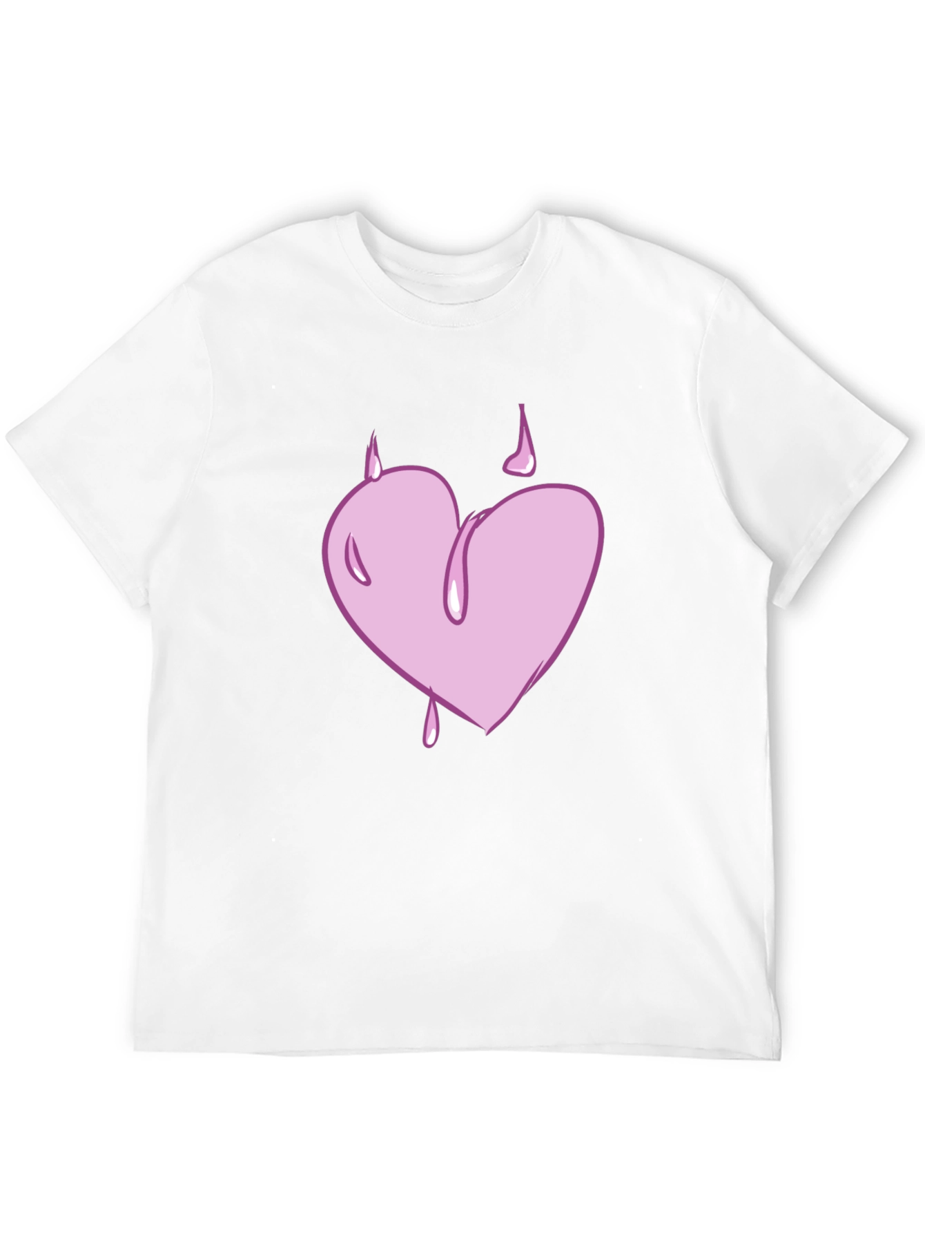 Heart Drip Graphic Tee - Black Casual T-Shirt