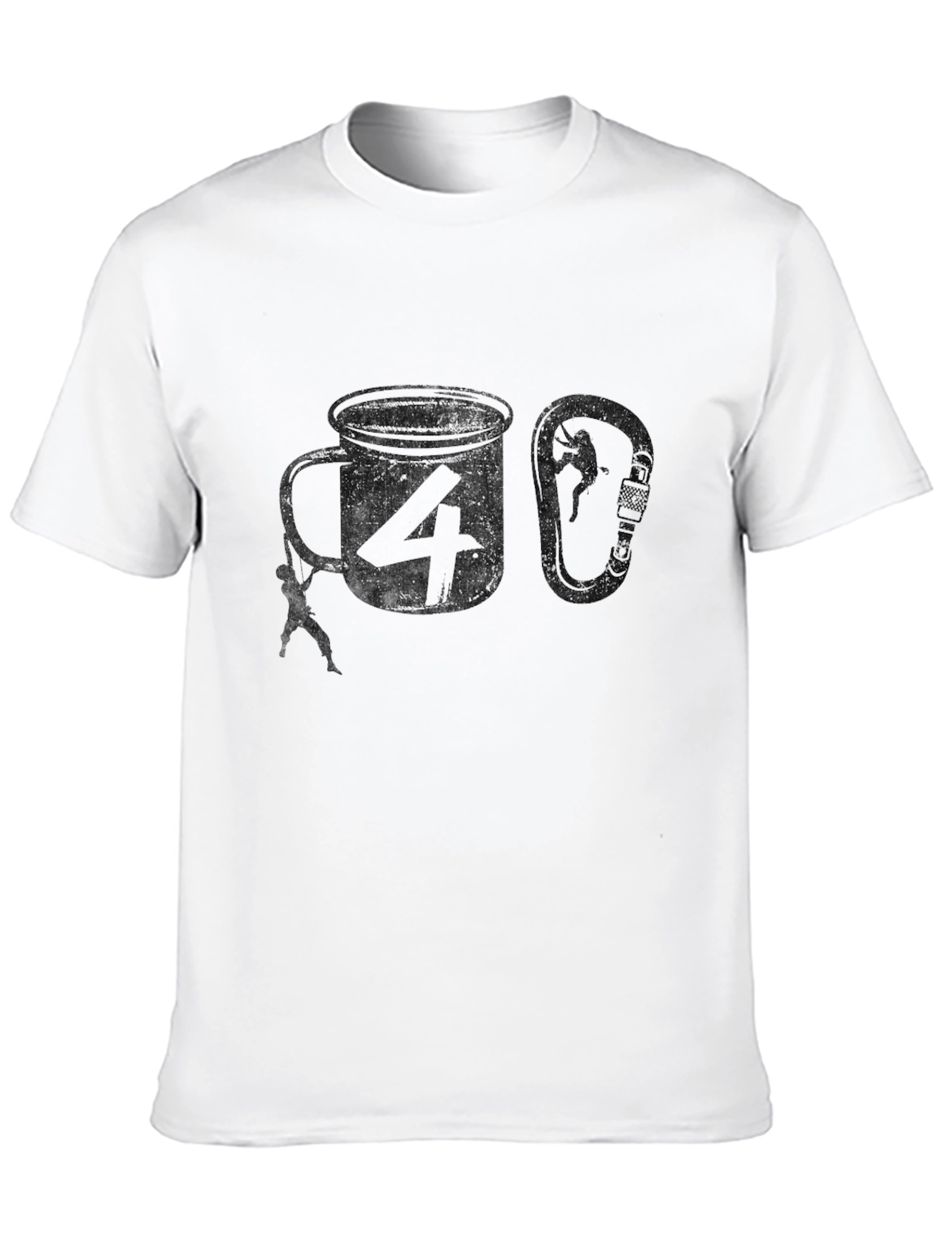 Climbing Coffee T-Shirt - Black Graphic Tee