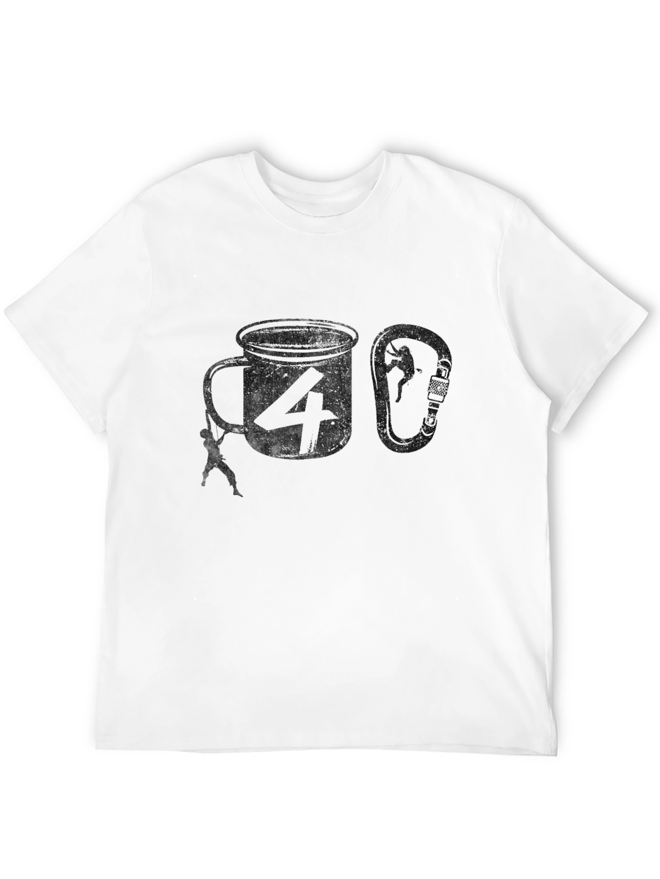 Climbing Coffee T-Shirt - Black Graphic Tee