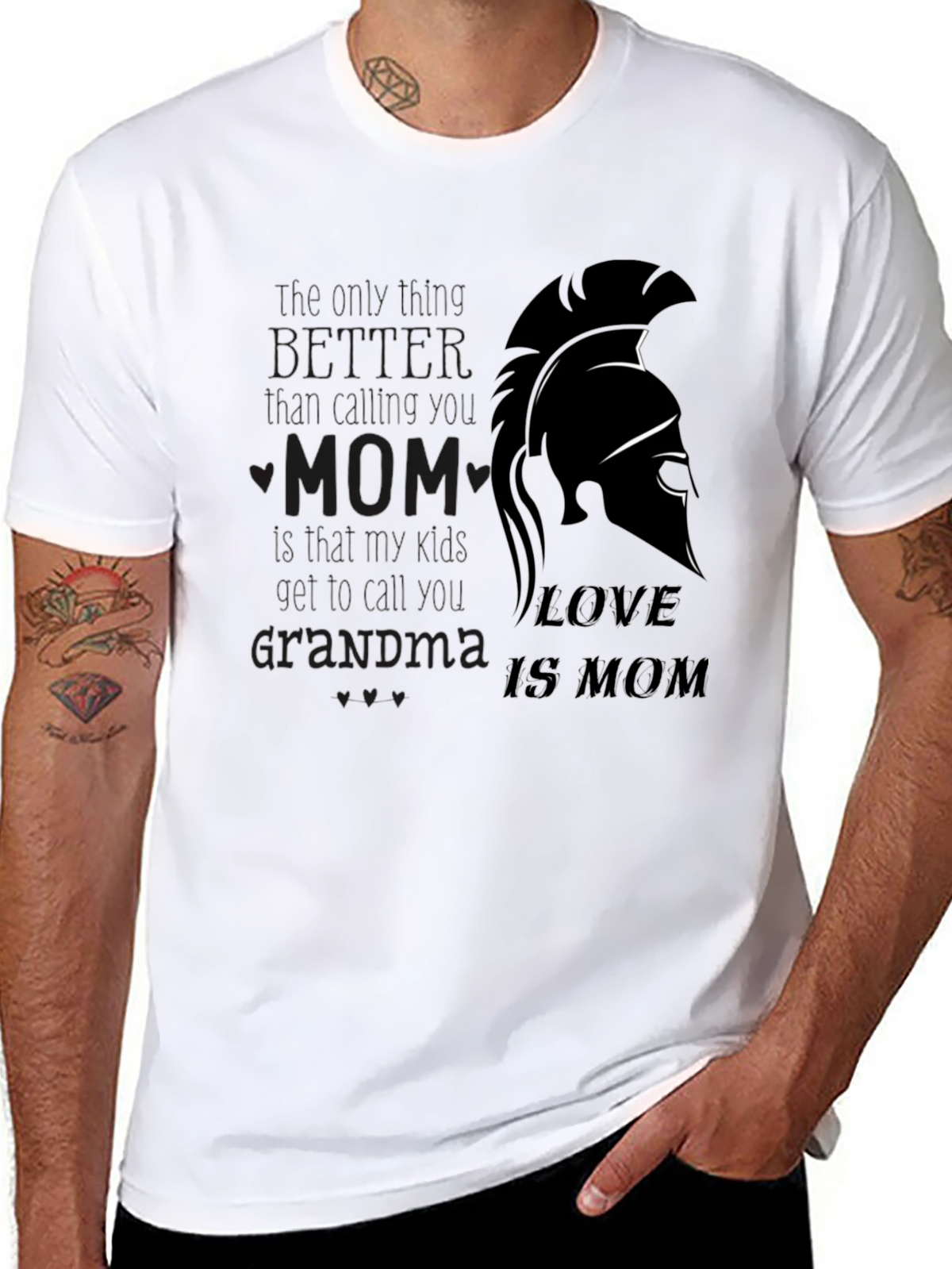 Love is Mom T-Shirt - Spartan Design Black Tee