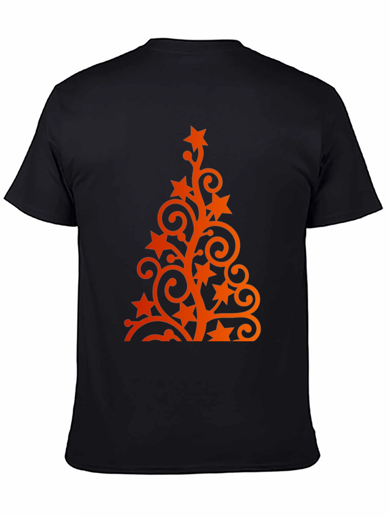 Festive Holiday Tree Graphic Tee - Black