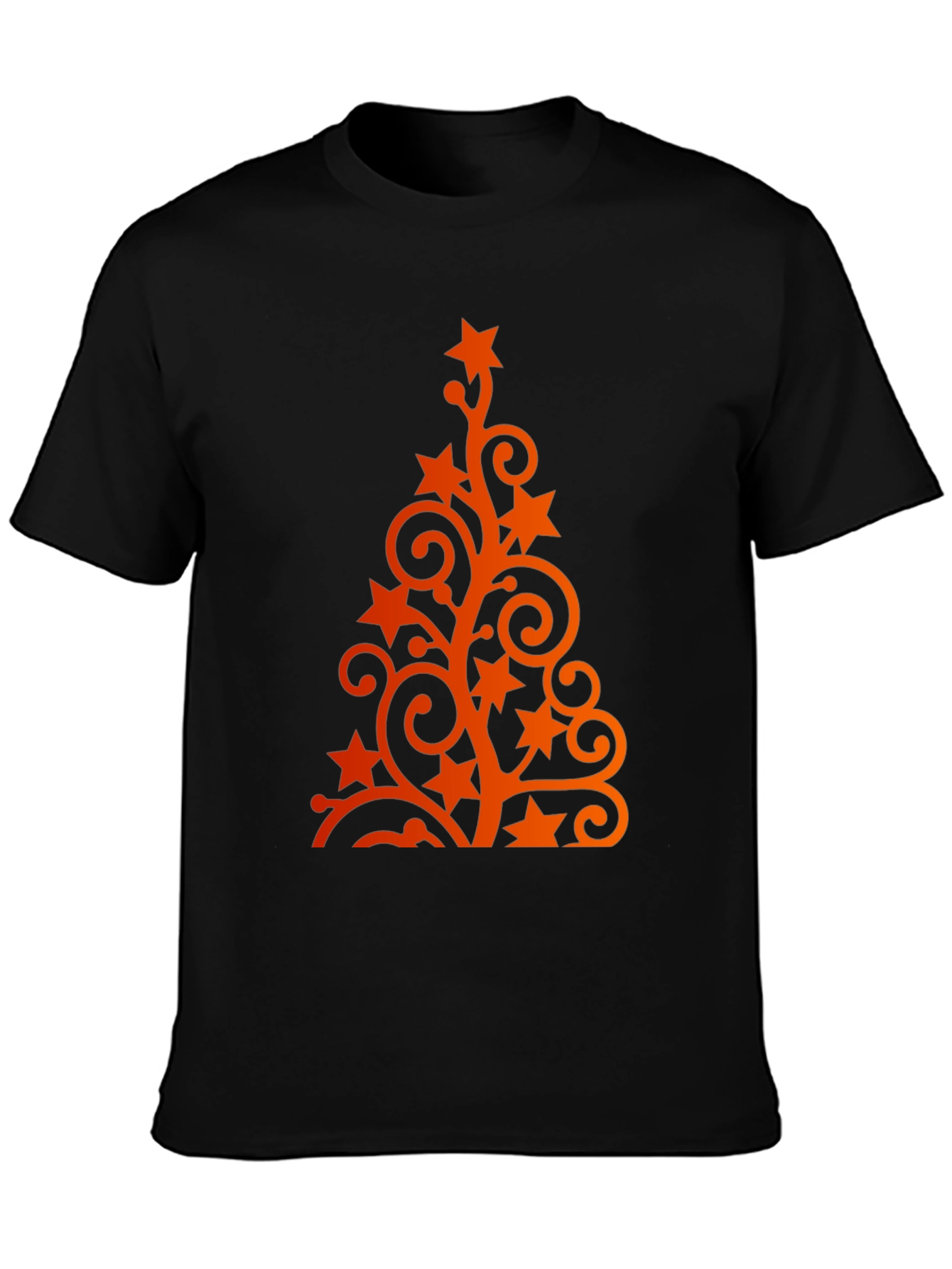 Festive Holiday Tree Graphic Tee - Black