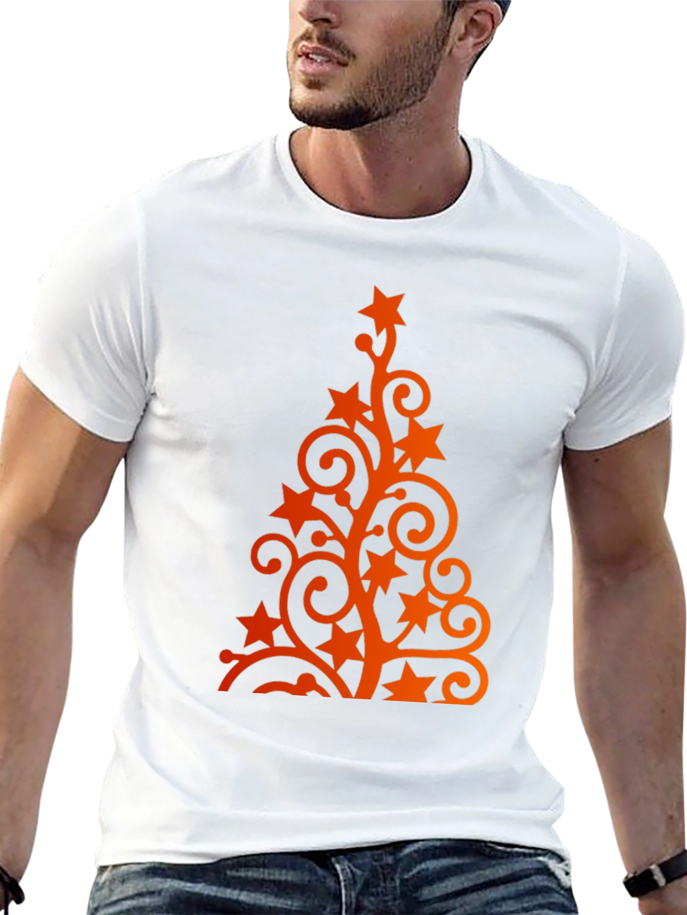 Festive Holiday Tree Graphic Tee - Black