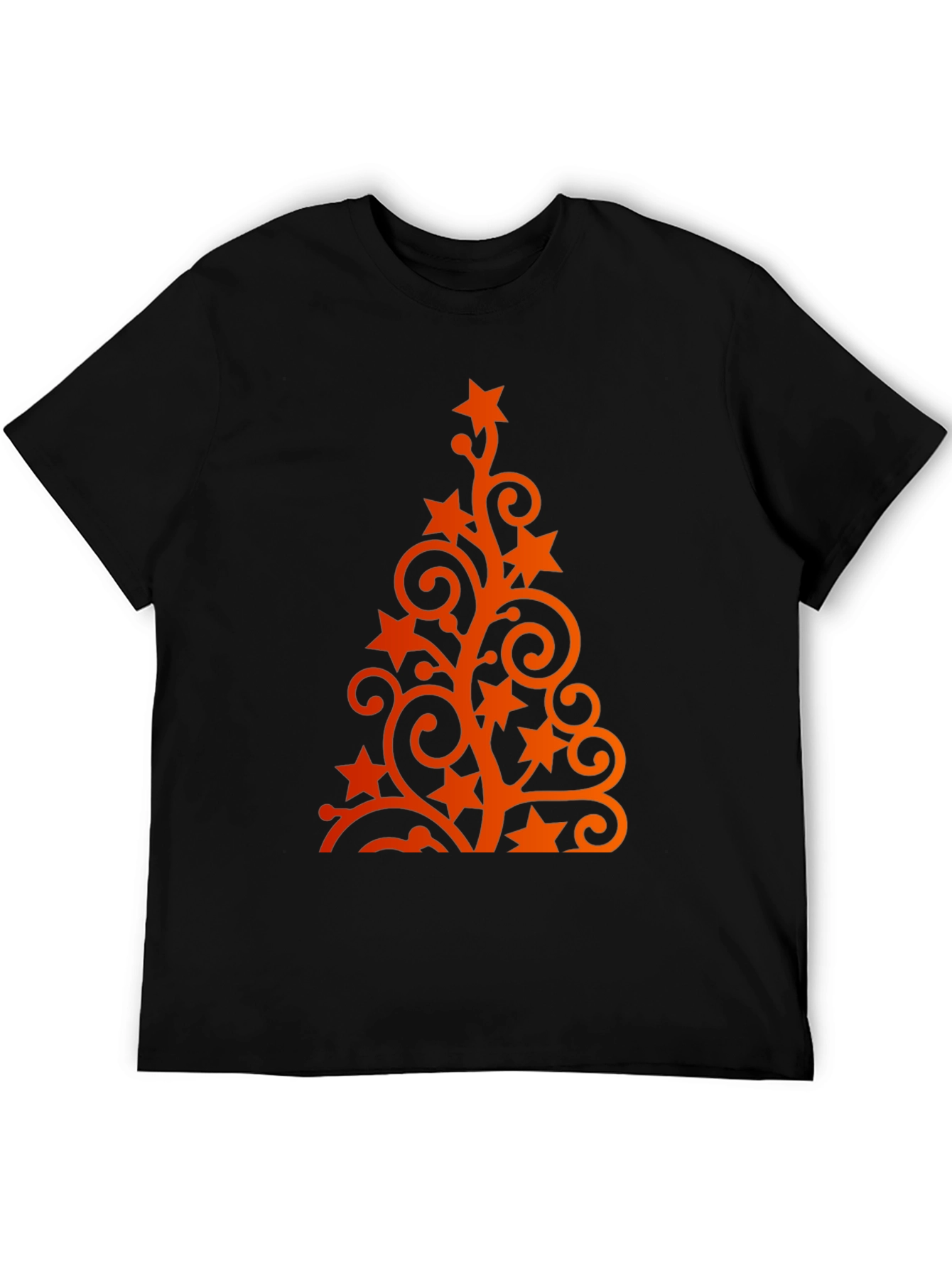 Festive Holiday Tree Graphic Tee - Black