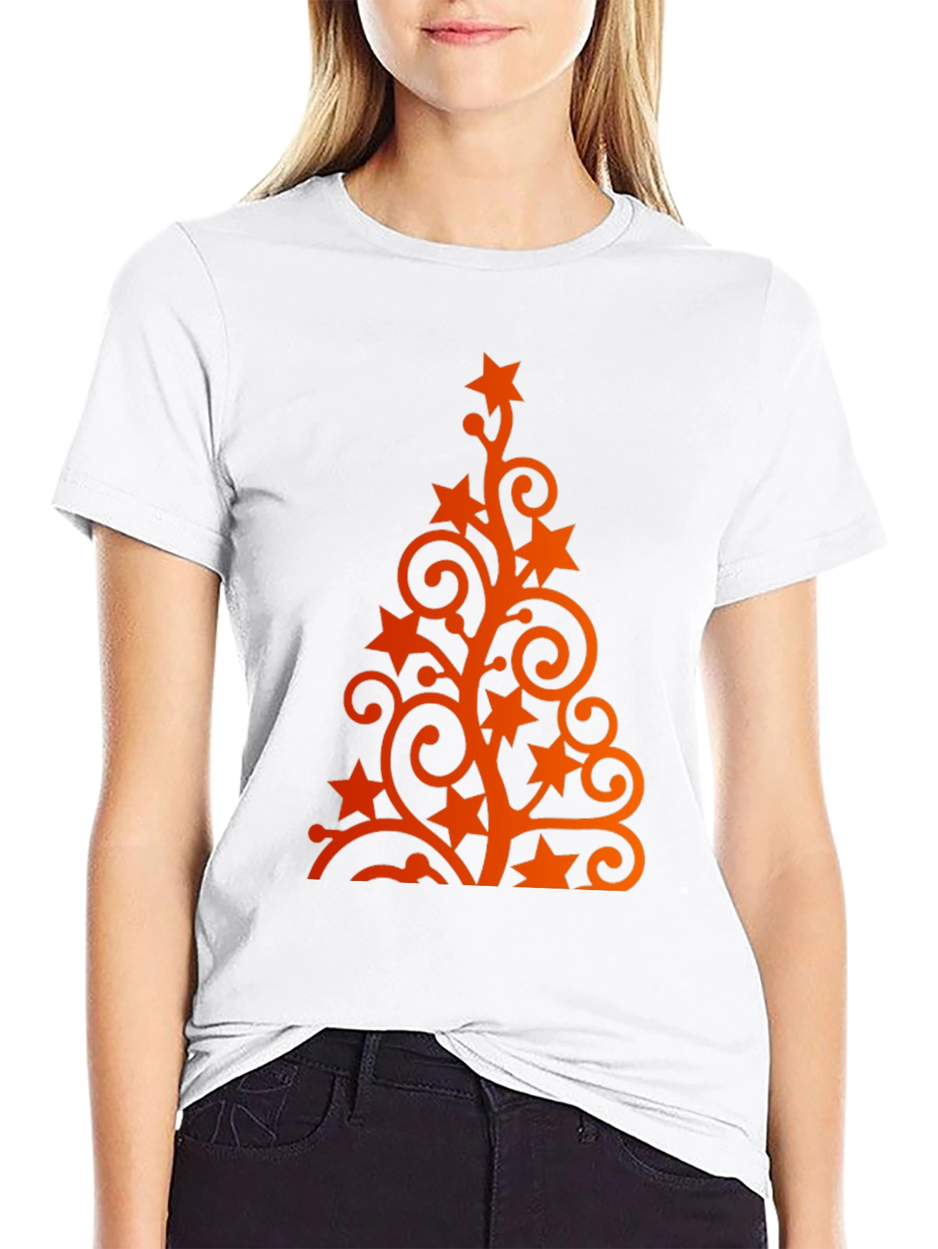 Festive Holiday Tree Graphic Tee - Black