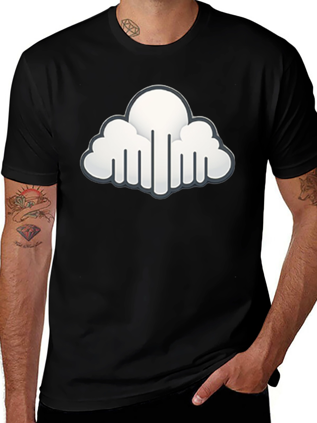 Cloud Graphic Black T-Shirt - Stylish & Unique