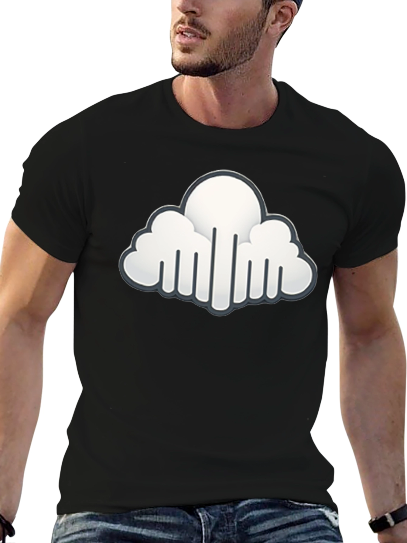 Cloud Graphic Black T-Shirt - Stylish & Unique