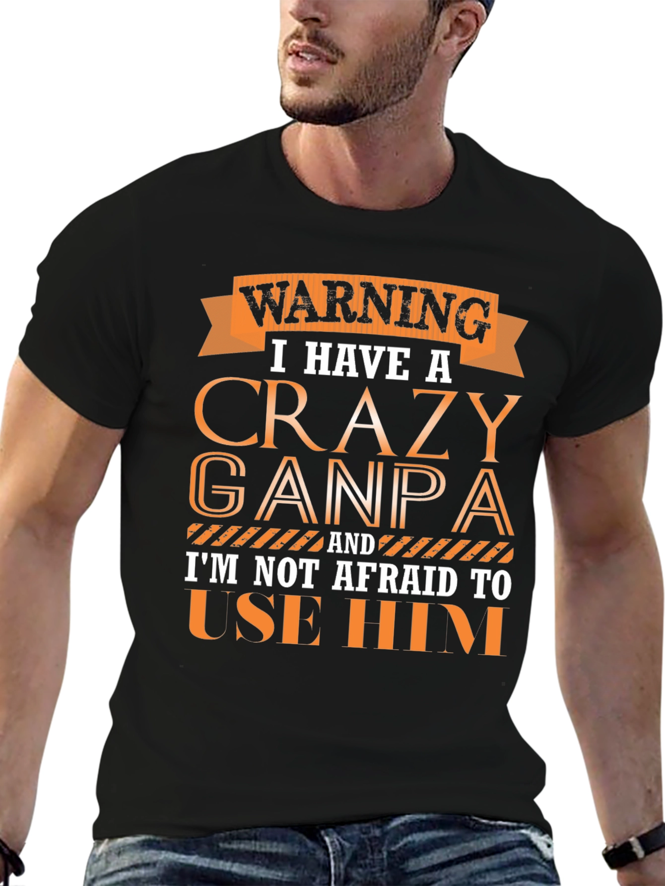 Crazy Ganpa T-Shirt - Novelty Funny Grandpa Tee