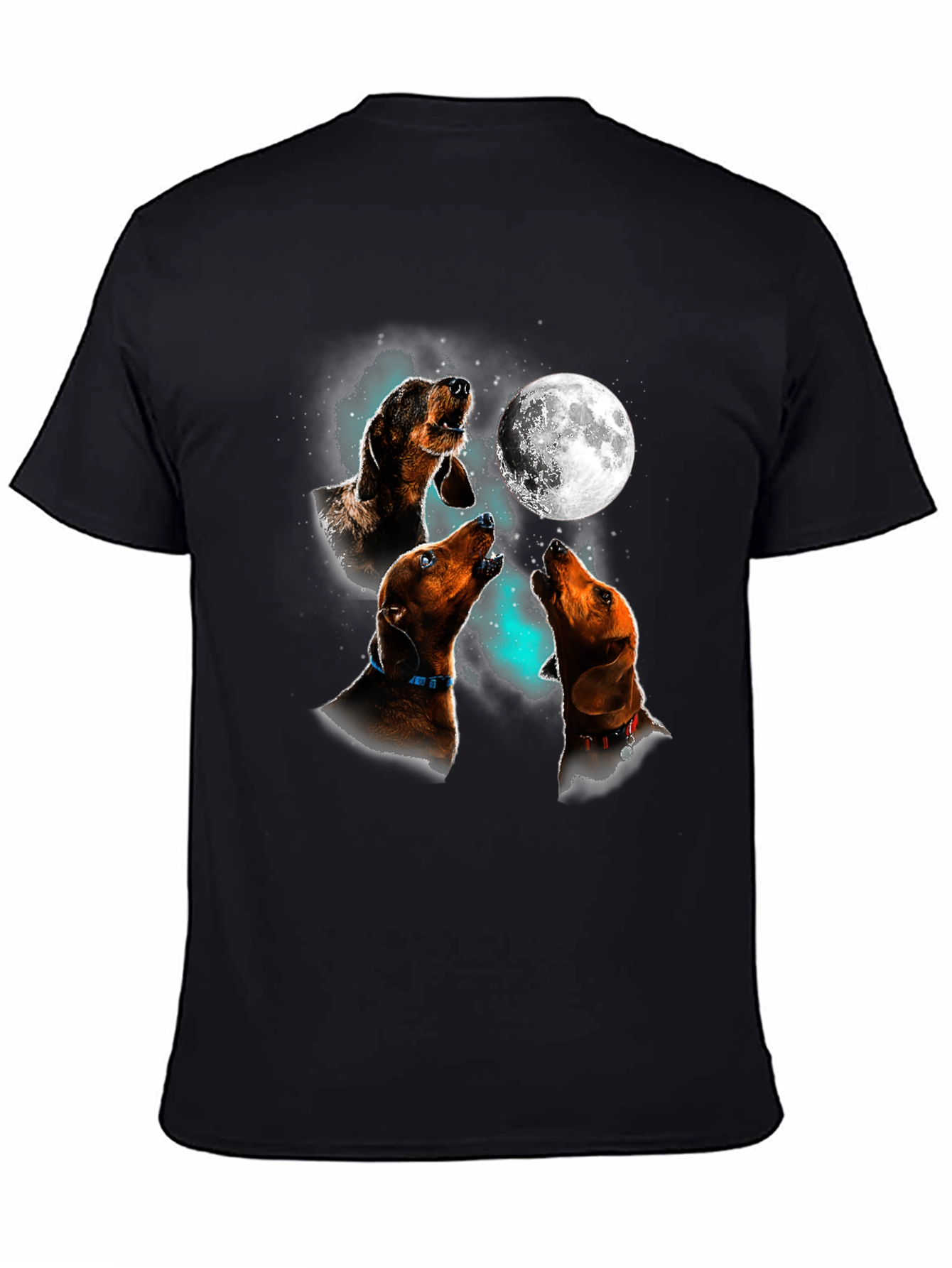 Dachshund Howling Moon Graphic T-Shirt