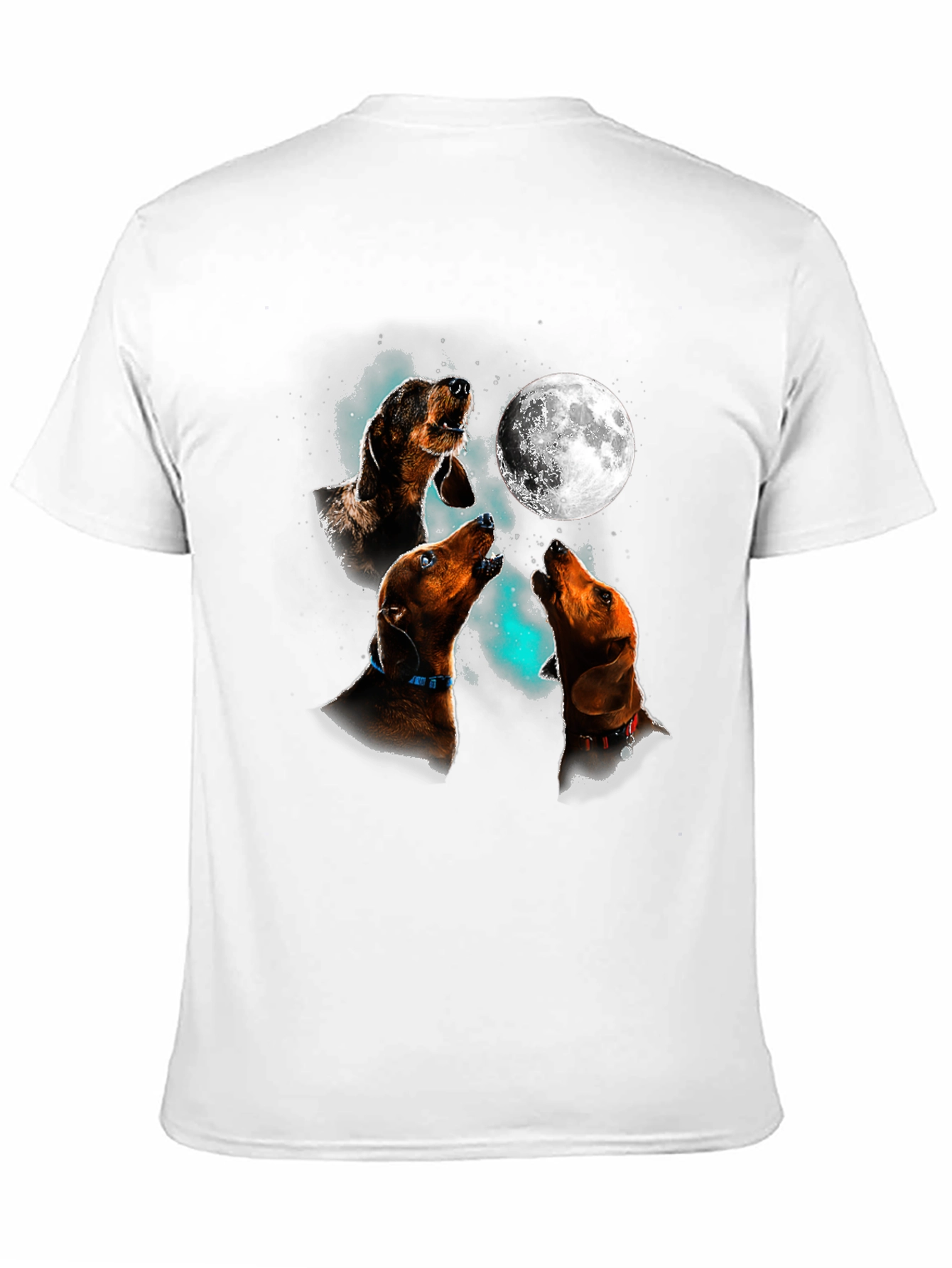 Dachshund Howling Moon Graphic T-Shirt
